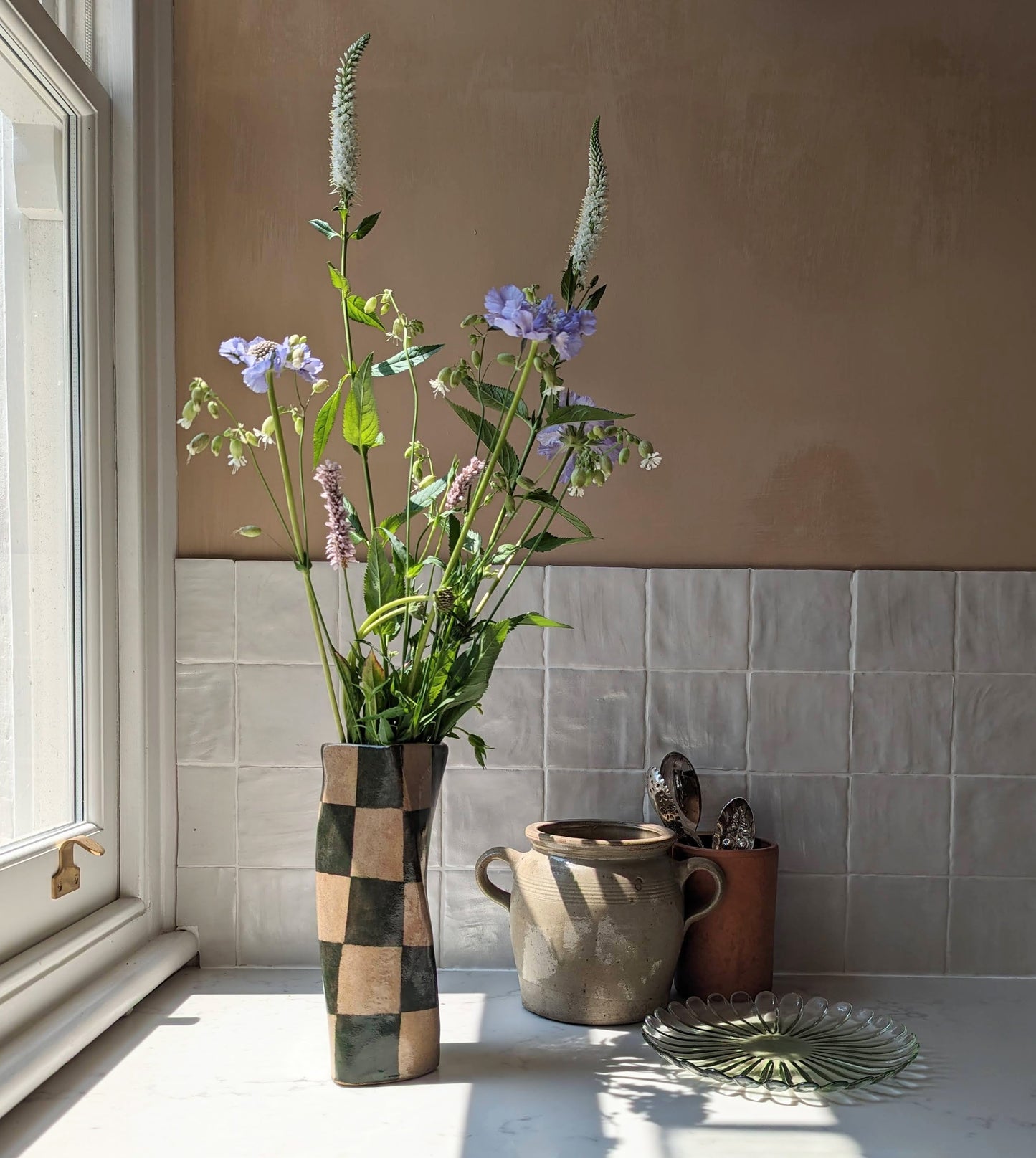 Green Check Twist Vase - Pop Up
