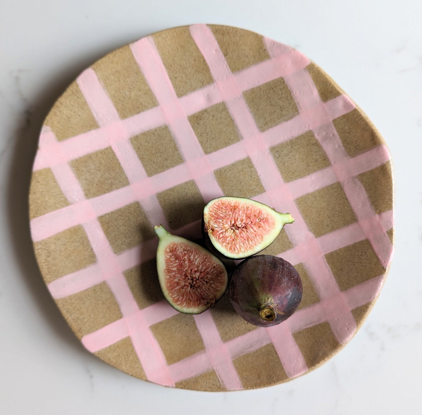 Pink Gingham Serving Platter