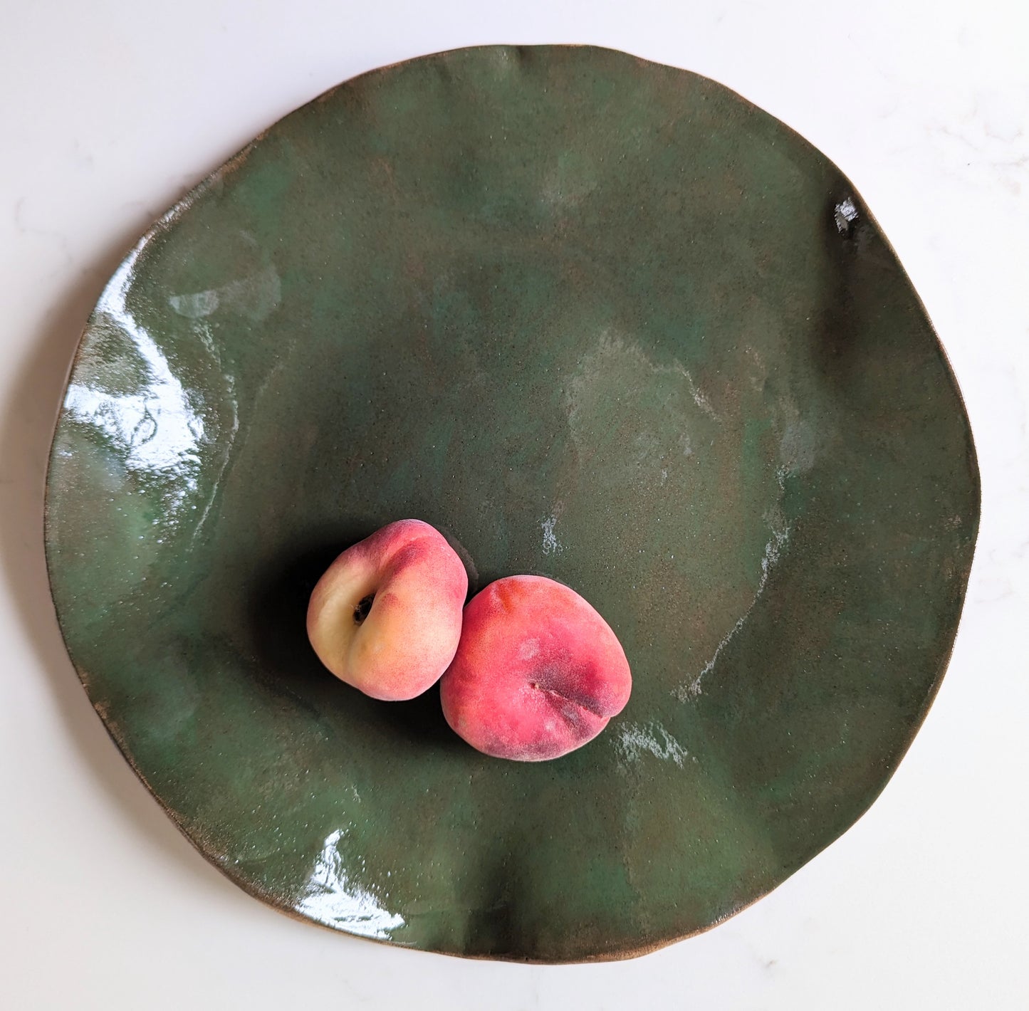 Deep Green Wavy Serving Platter