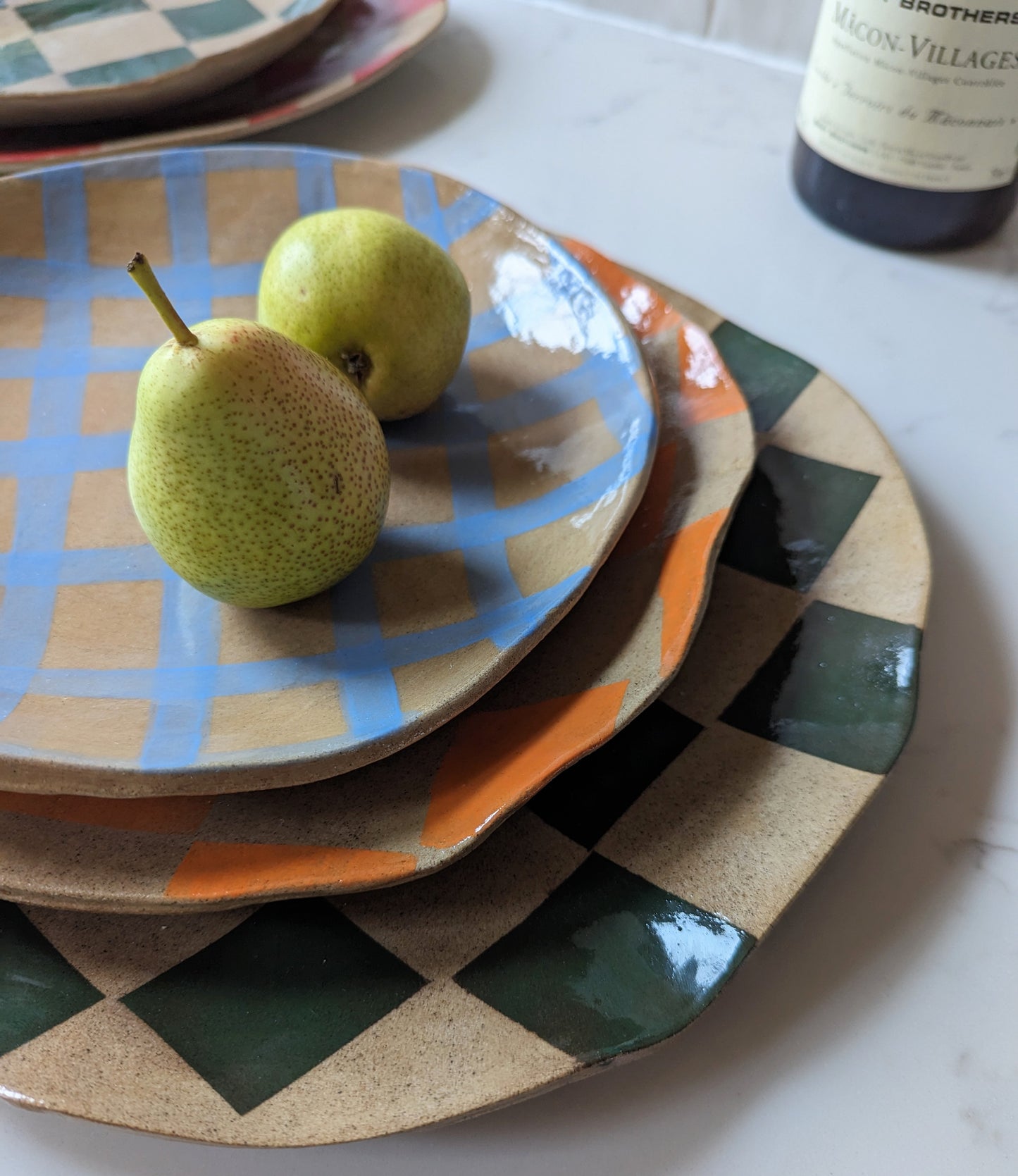 Blue Gingham Plate