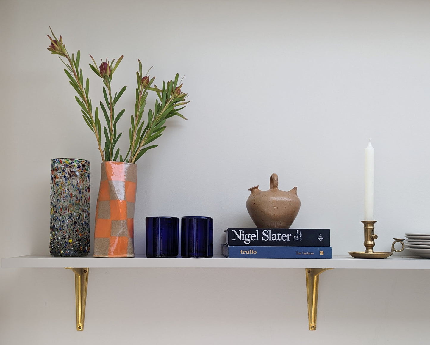 Orange Check Twist Vase