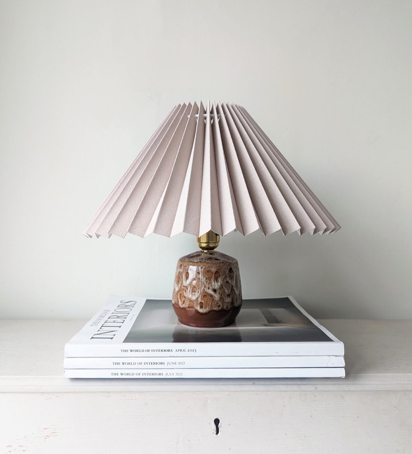 Amber & White Drip Glaze Ceramic Lamp