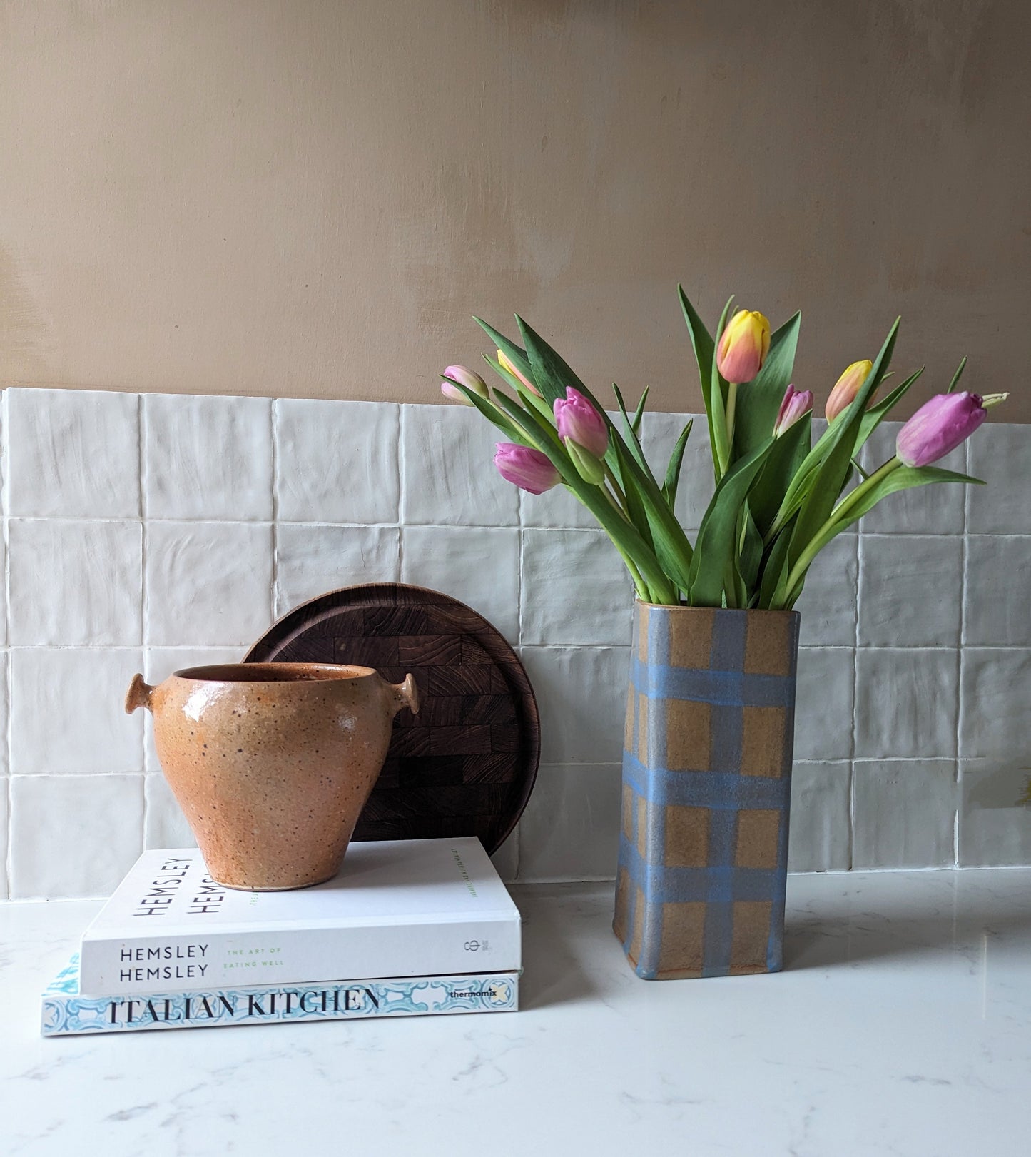 Check, Stripe & Gingham Large Square Vases