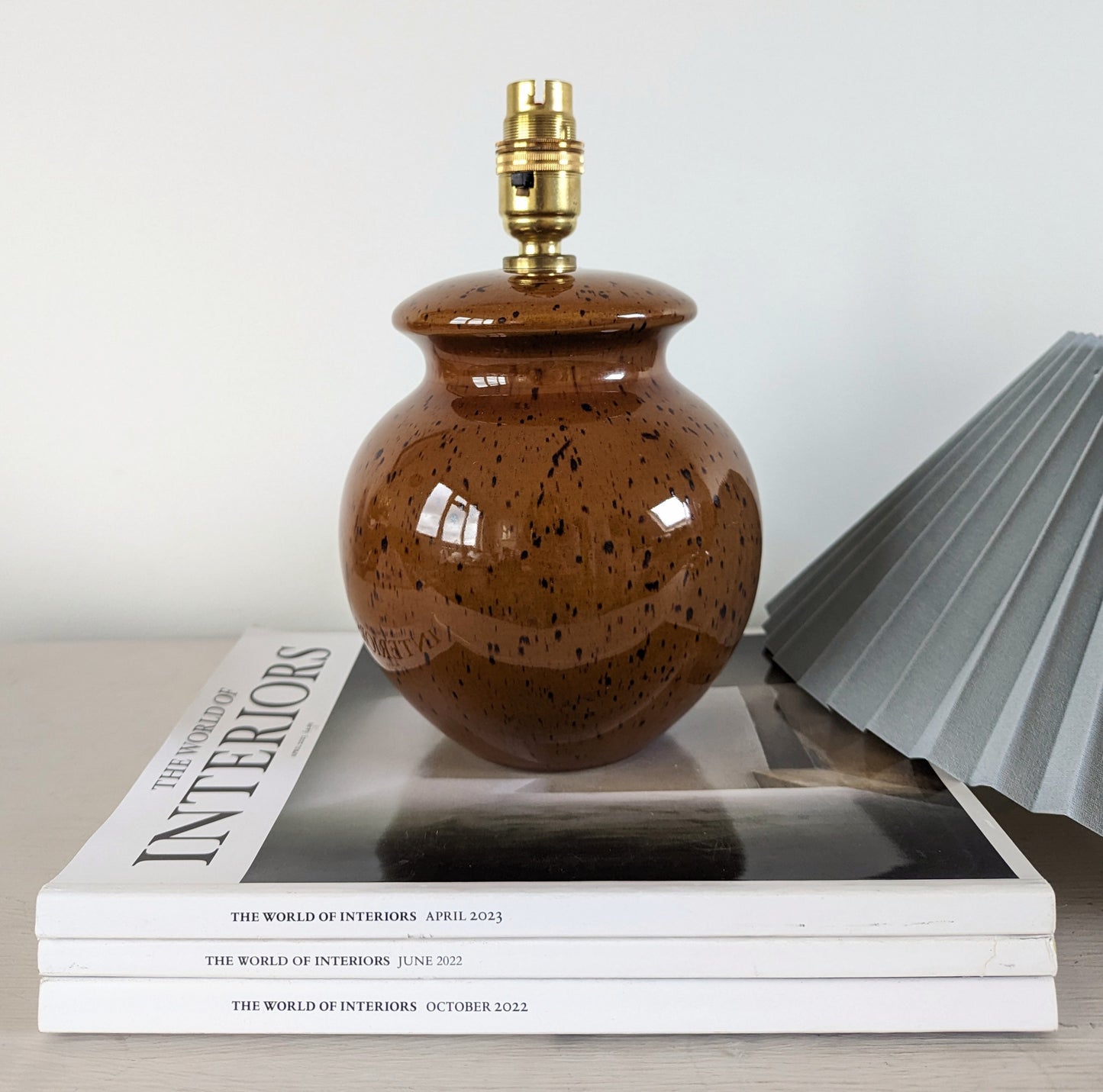 Speckled Amber Ceramic Lamp