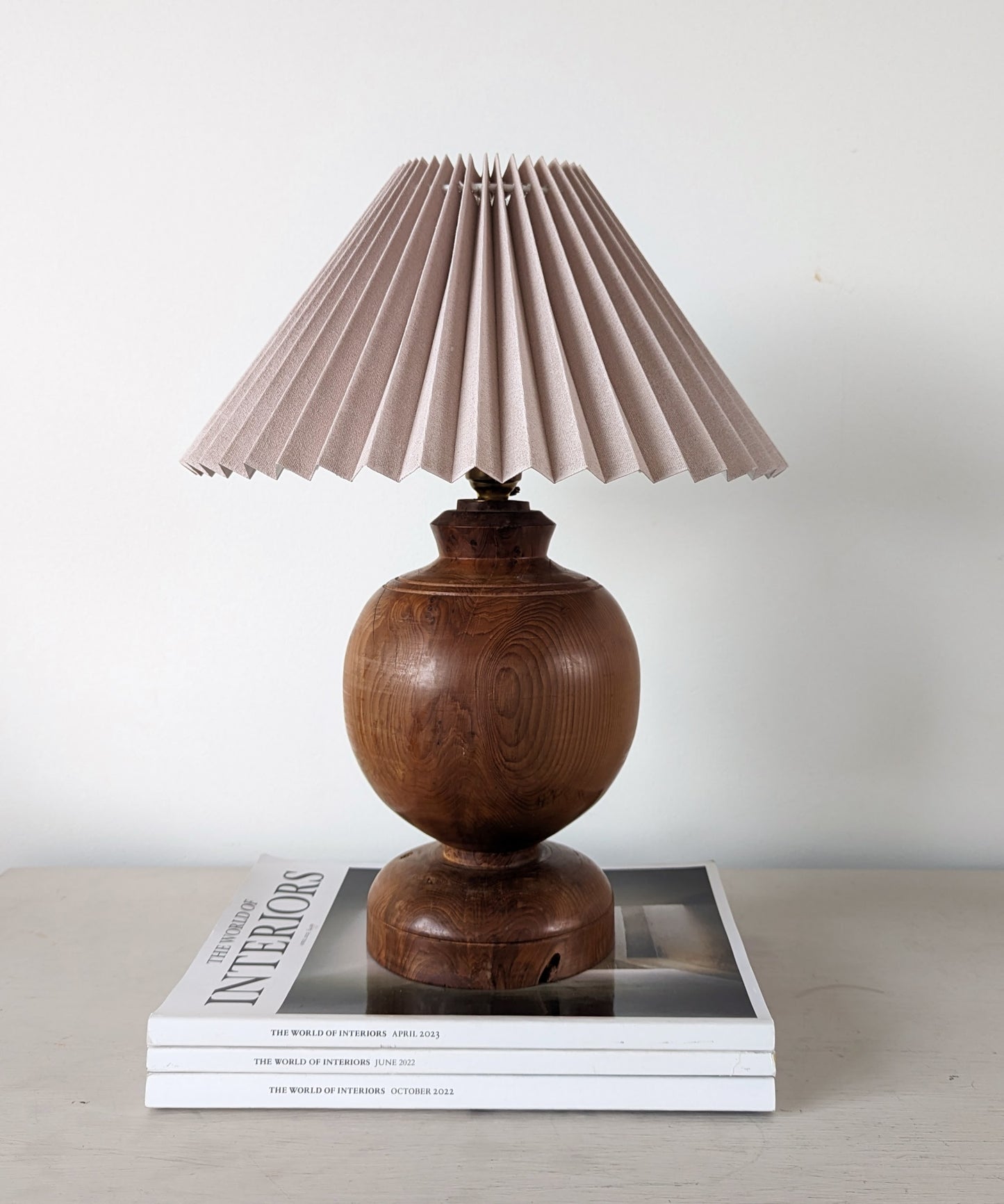 Large Hand Turned Wooden Lamp