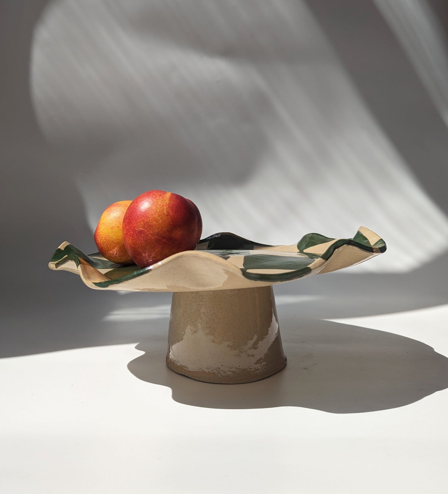 Green Check Wavy Pedestal