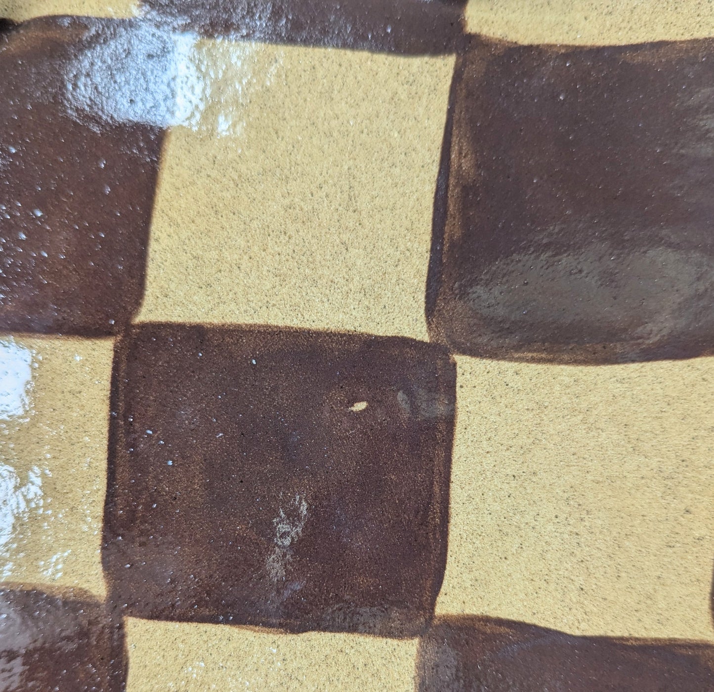 Brown Wavy Check Serving Platter