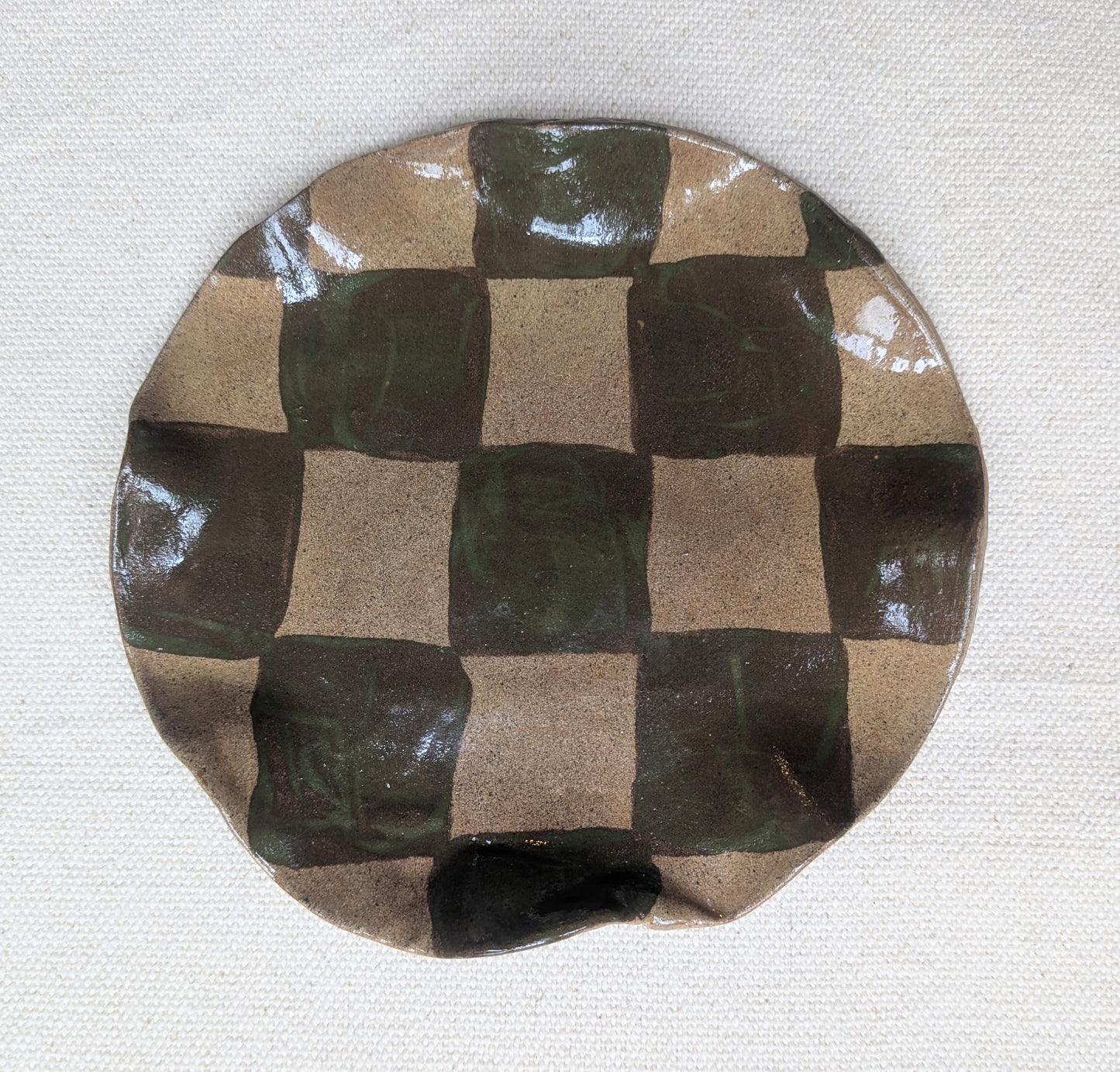 Olive Check Side Plate