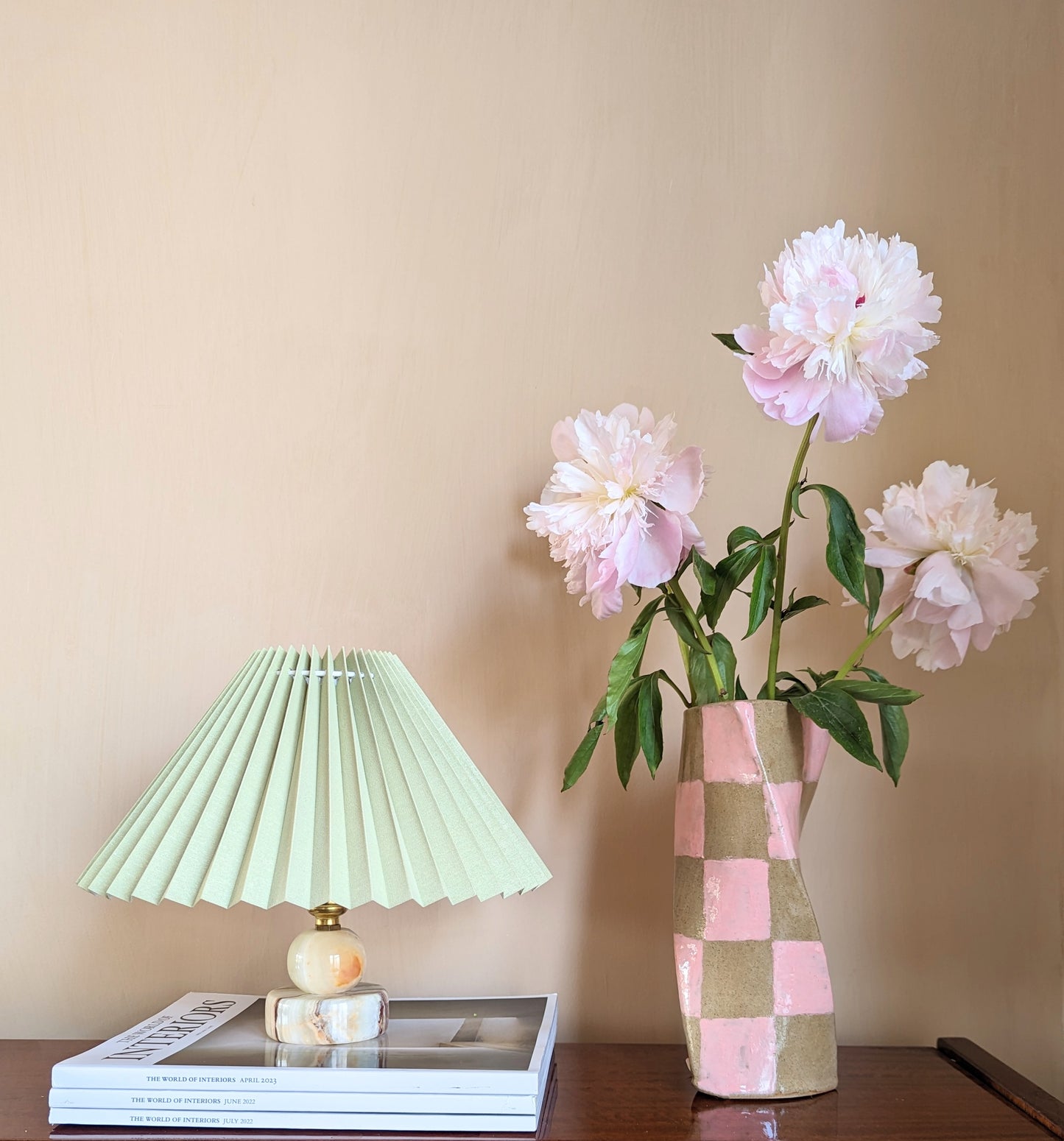 Pink Check Twist Vase