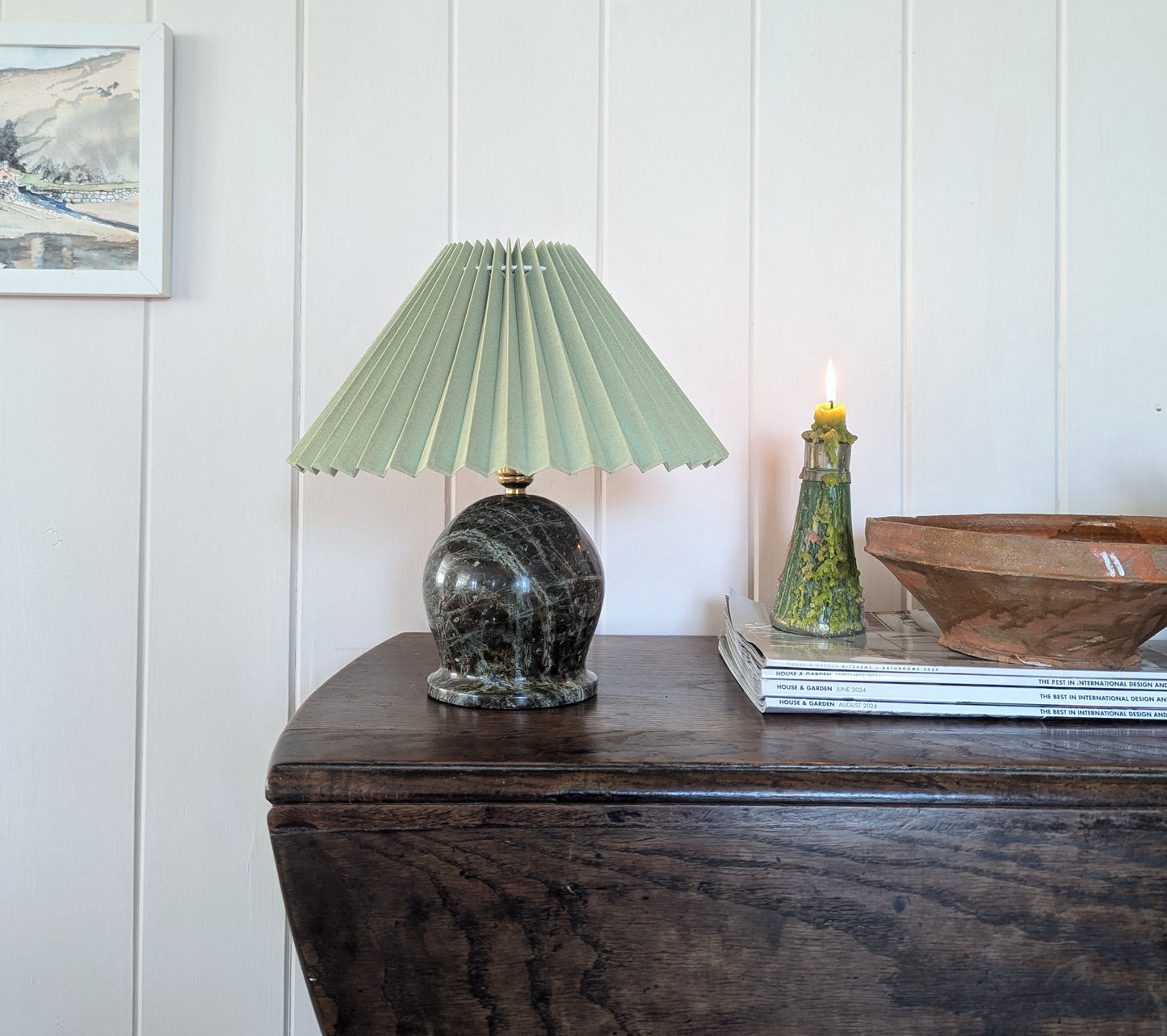 Pleated Lampshades (painted with Edward Bulmer Natural Paints)