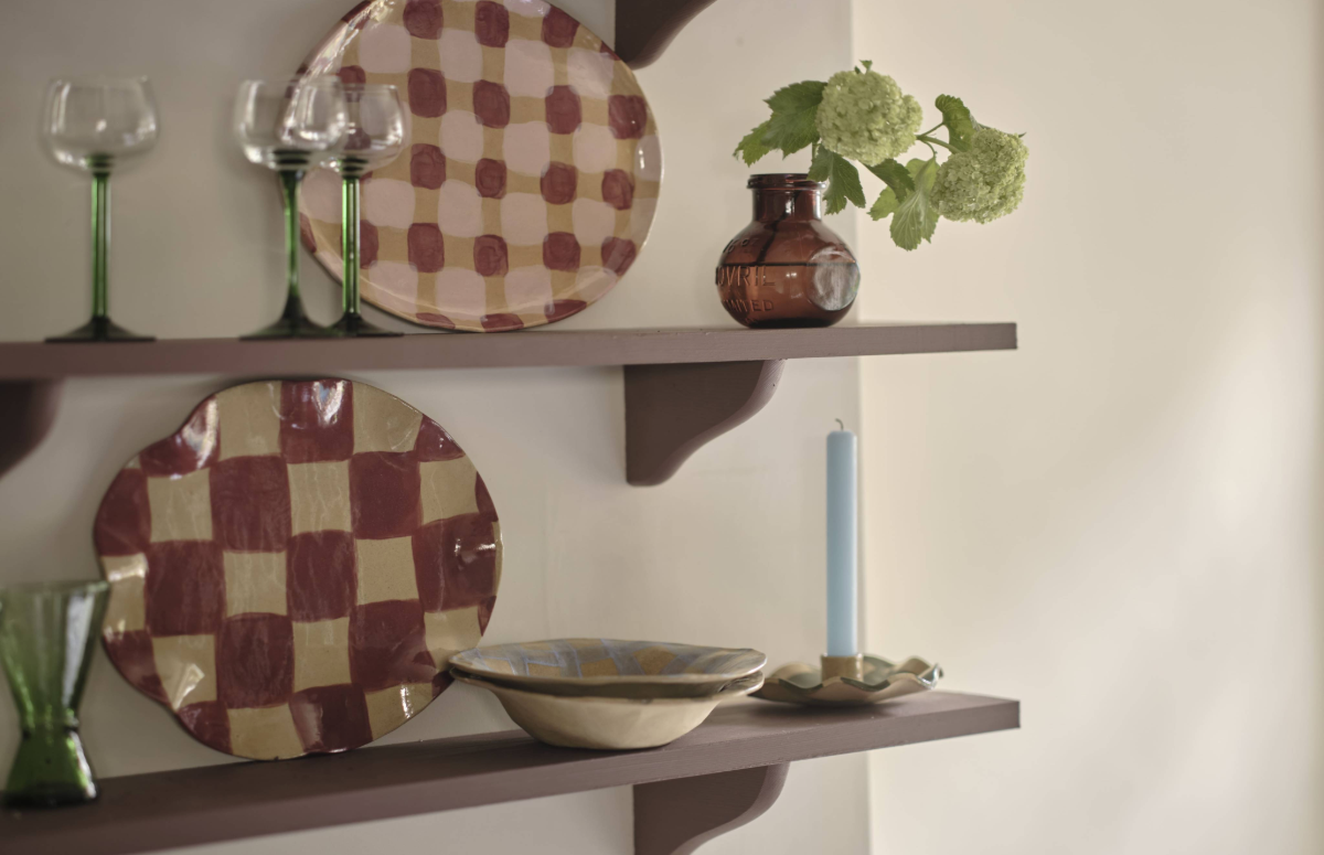 Pink & Burgundy Dash Platter
