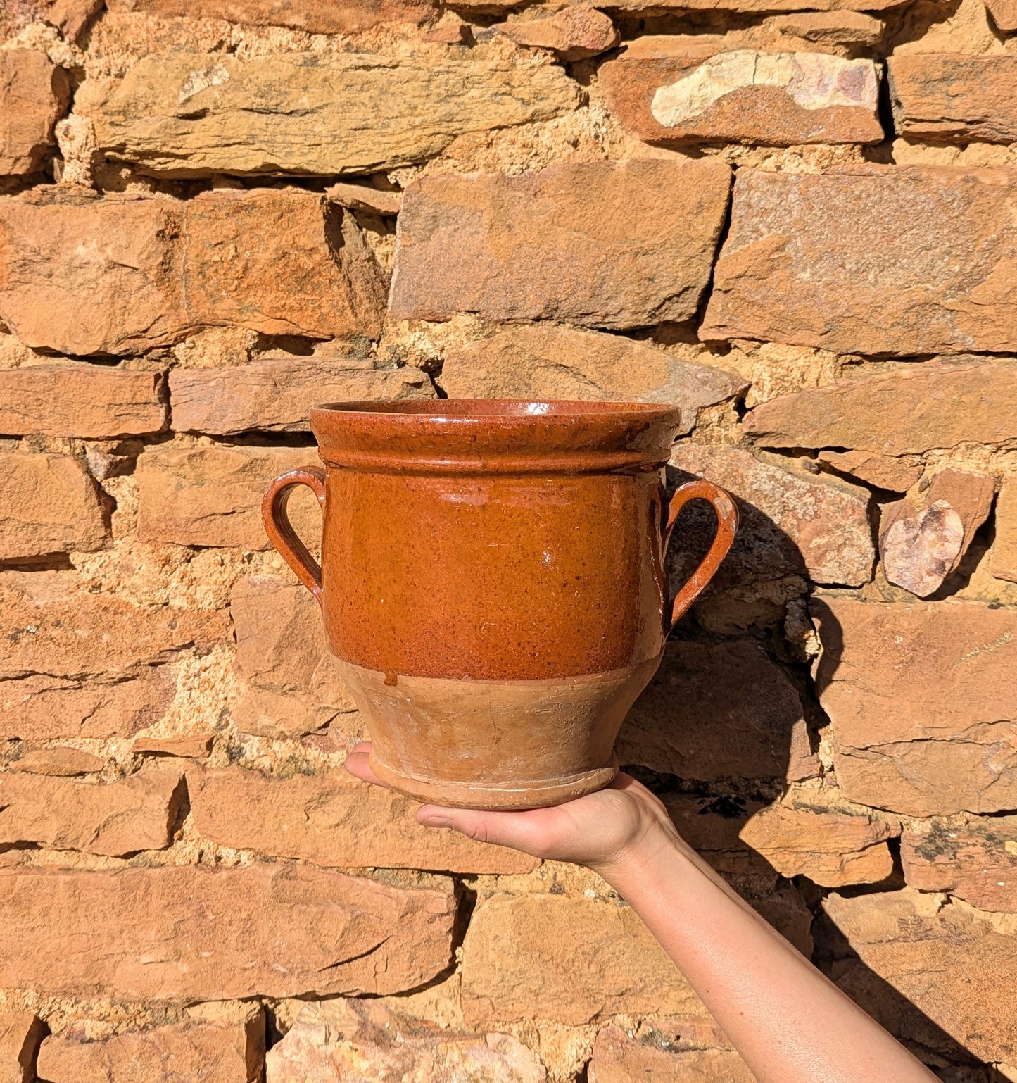 Glazed Terracotta French Pot with Handles