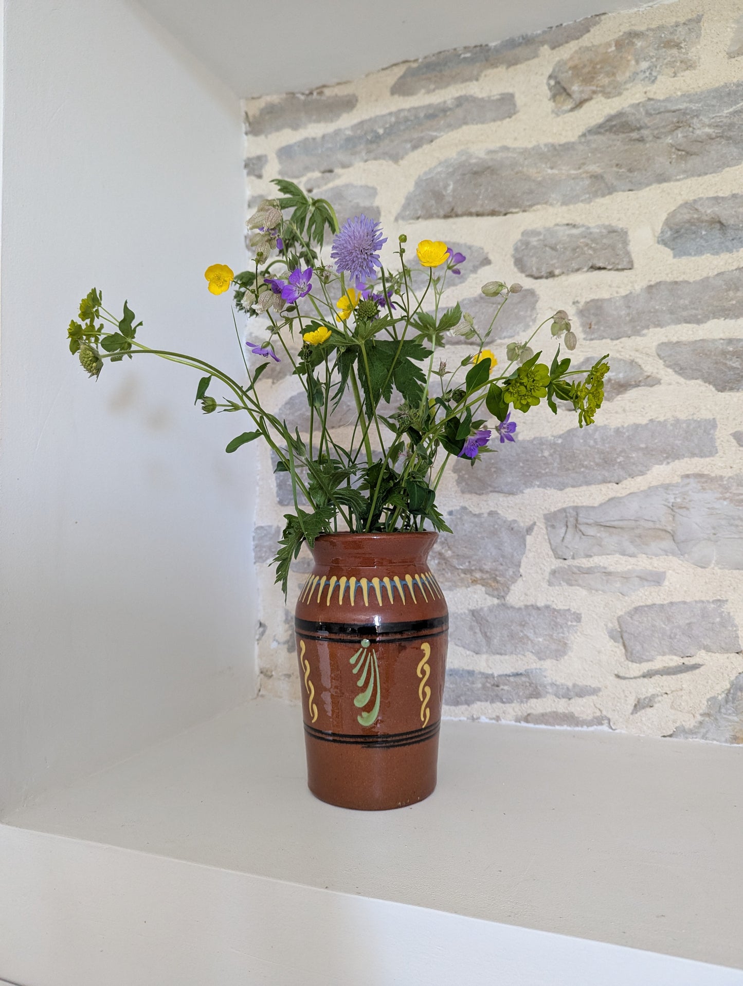 Terracotta Swirled Patterned Vase