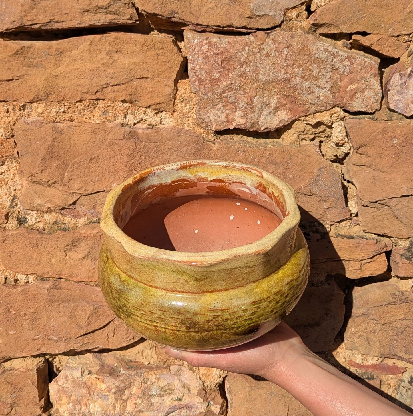 Swirl Glazed Plant Pot