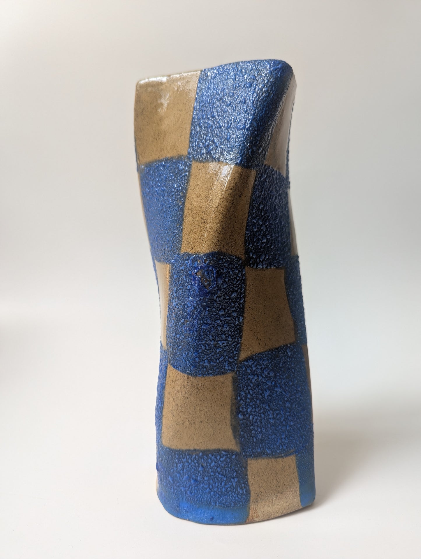 Blue Check Twist Vase Seconds