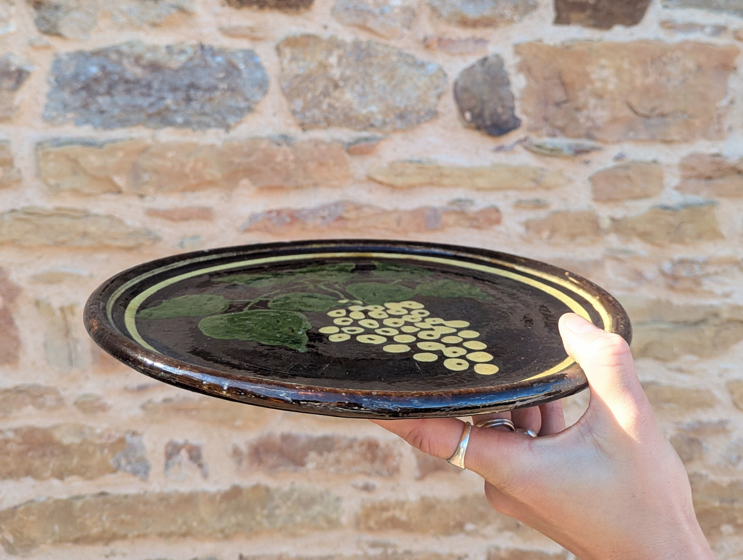 Large French Vintage Grape Platter