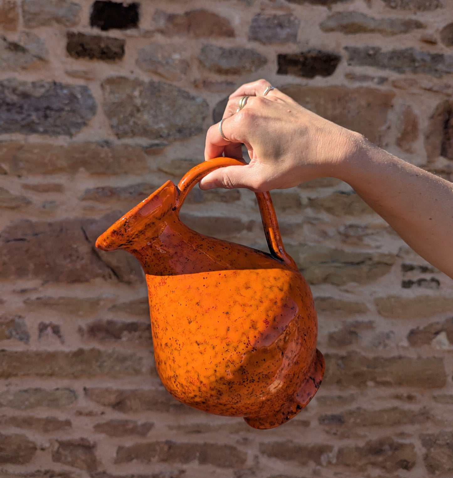 Speckled Orange Jug