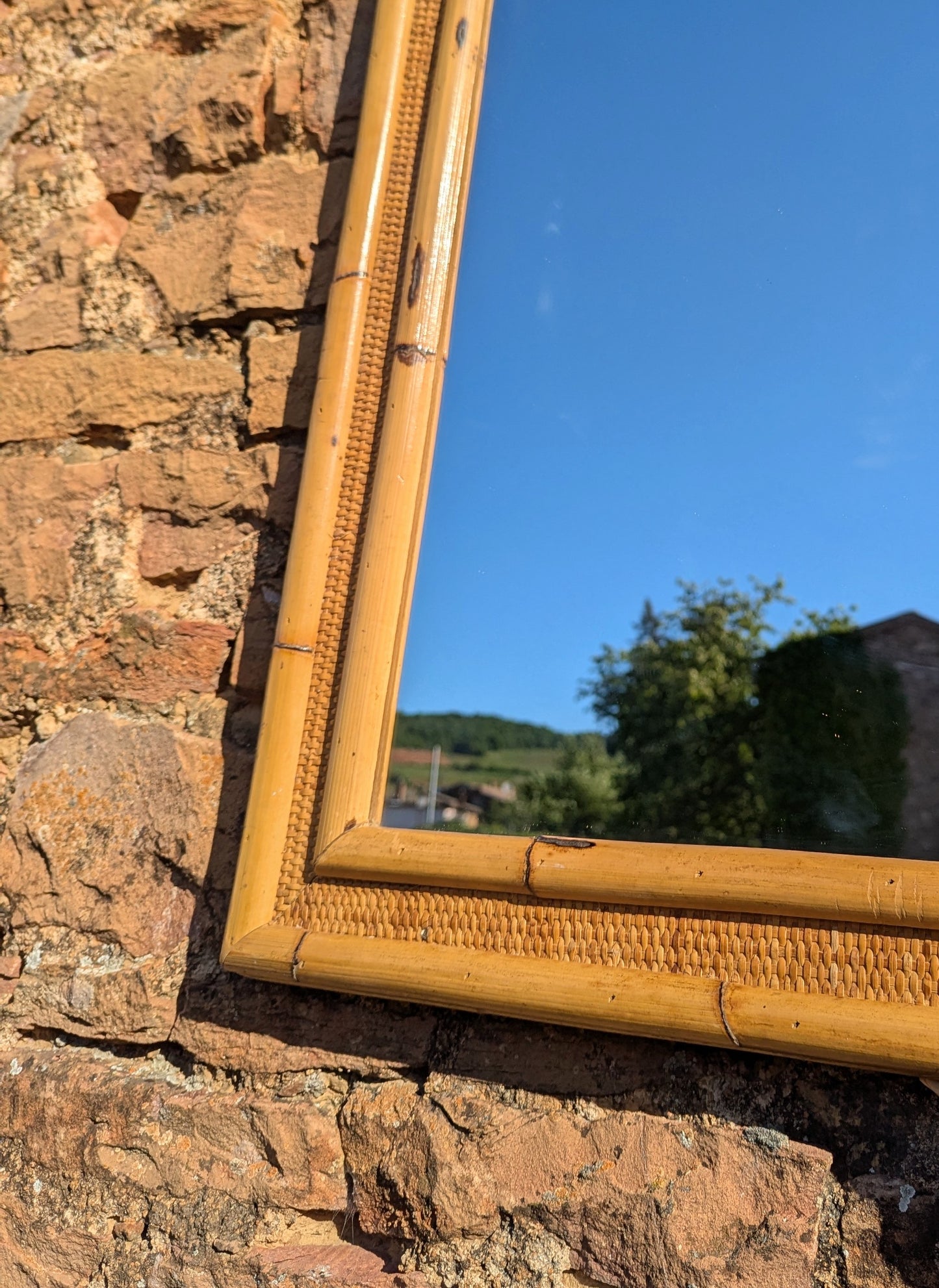 Large Bamboo French Vintage Mirror