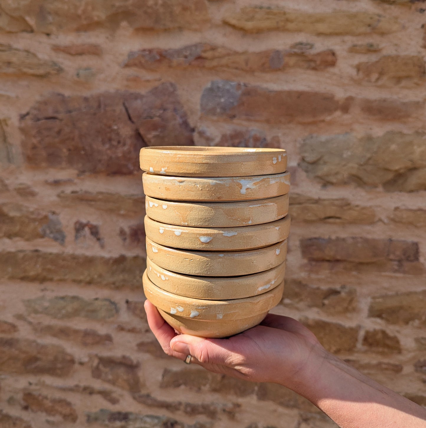 Cream Earthy Swirl Set of Seven Bowls