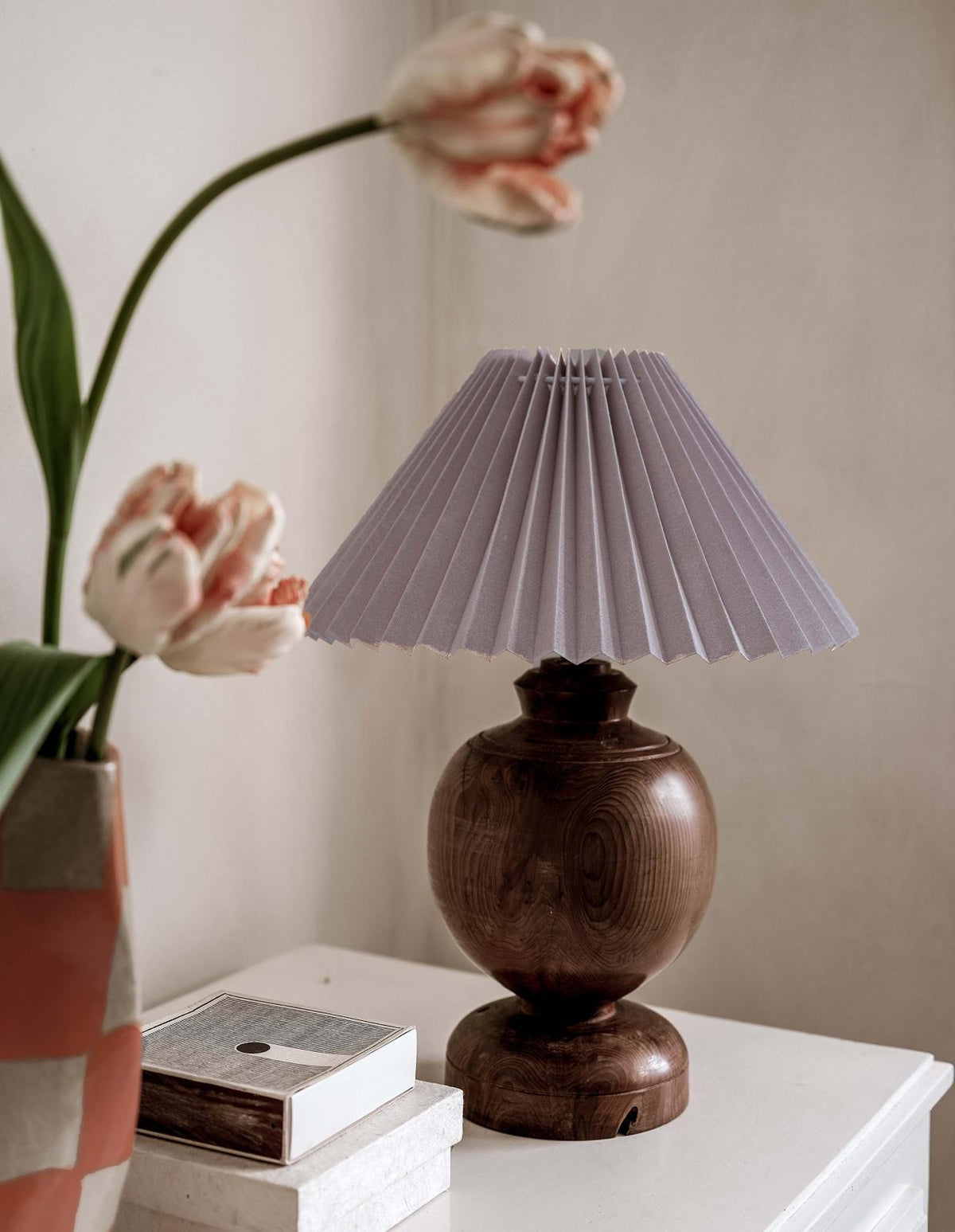 Large Hand Turned Wooden Lamp