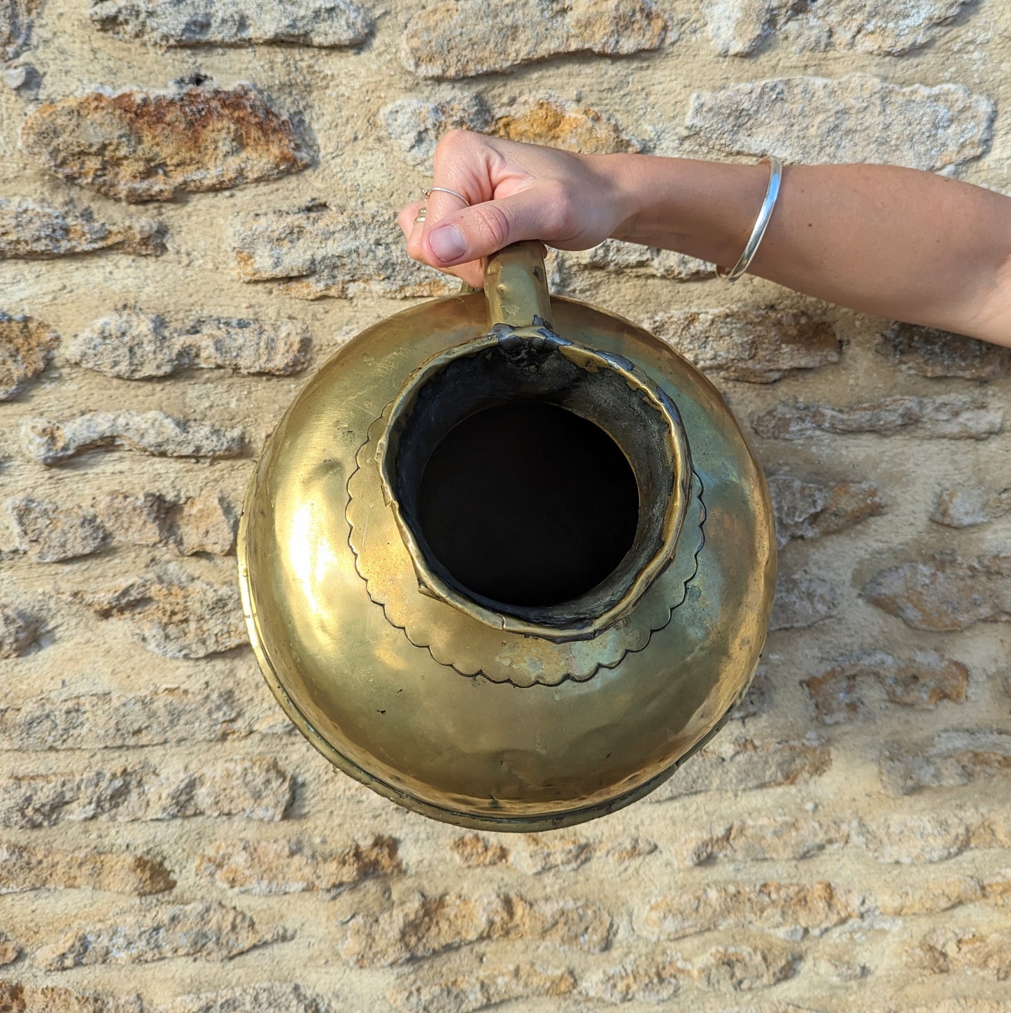 French Vintage Large Brass Jug