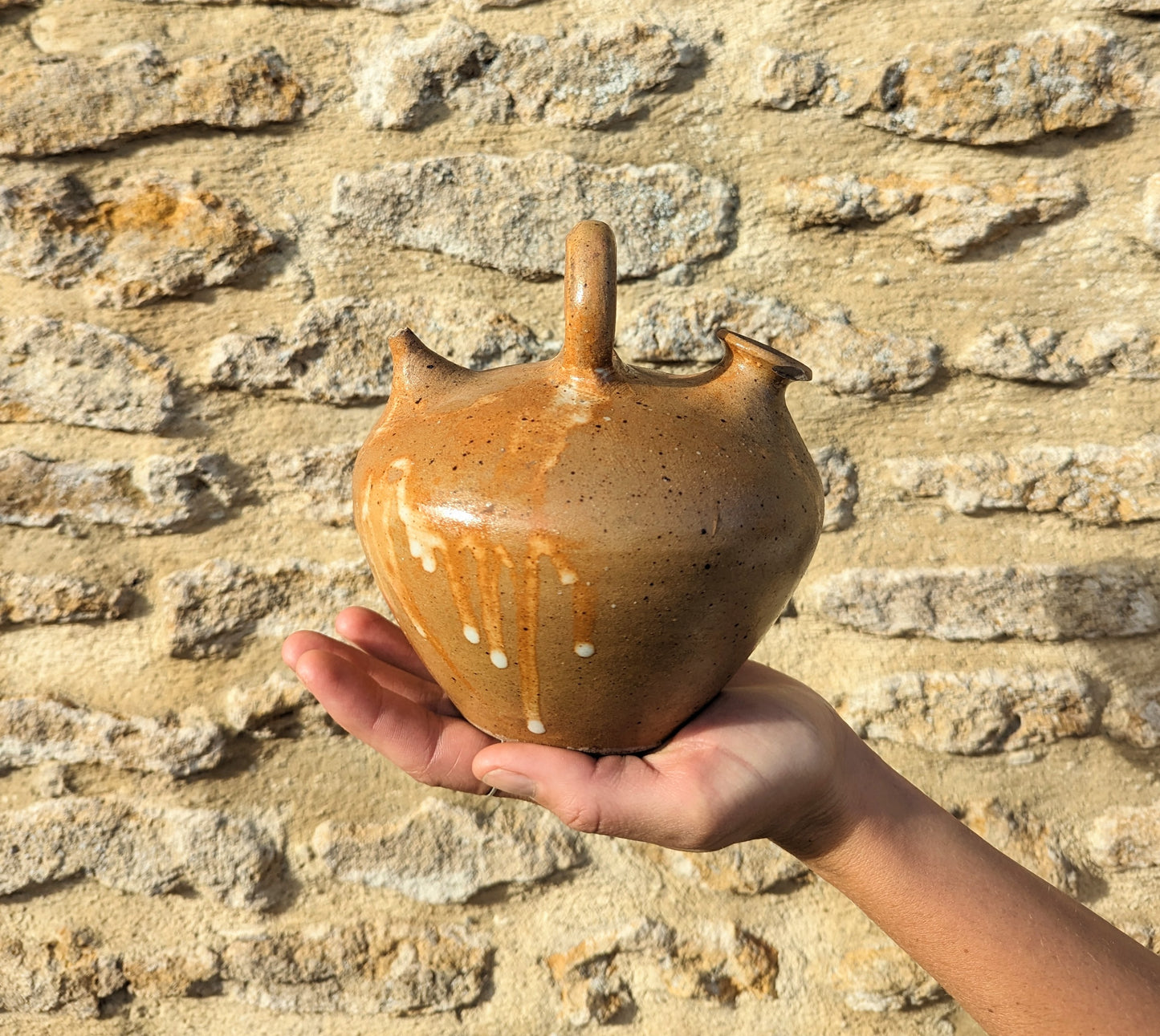 Ornamental Mid-Century French Stoneware Pot