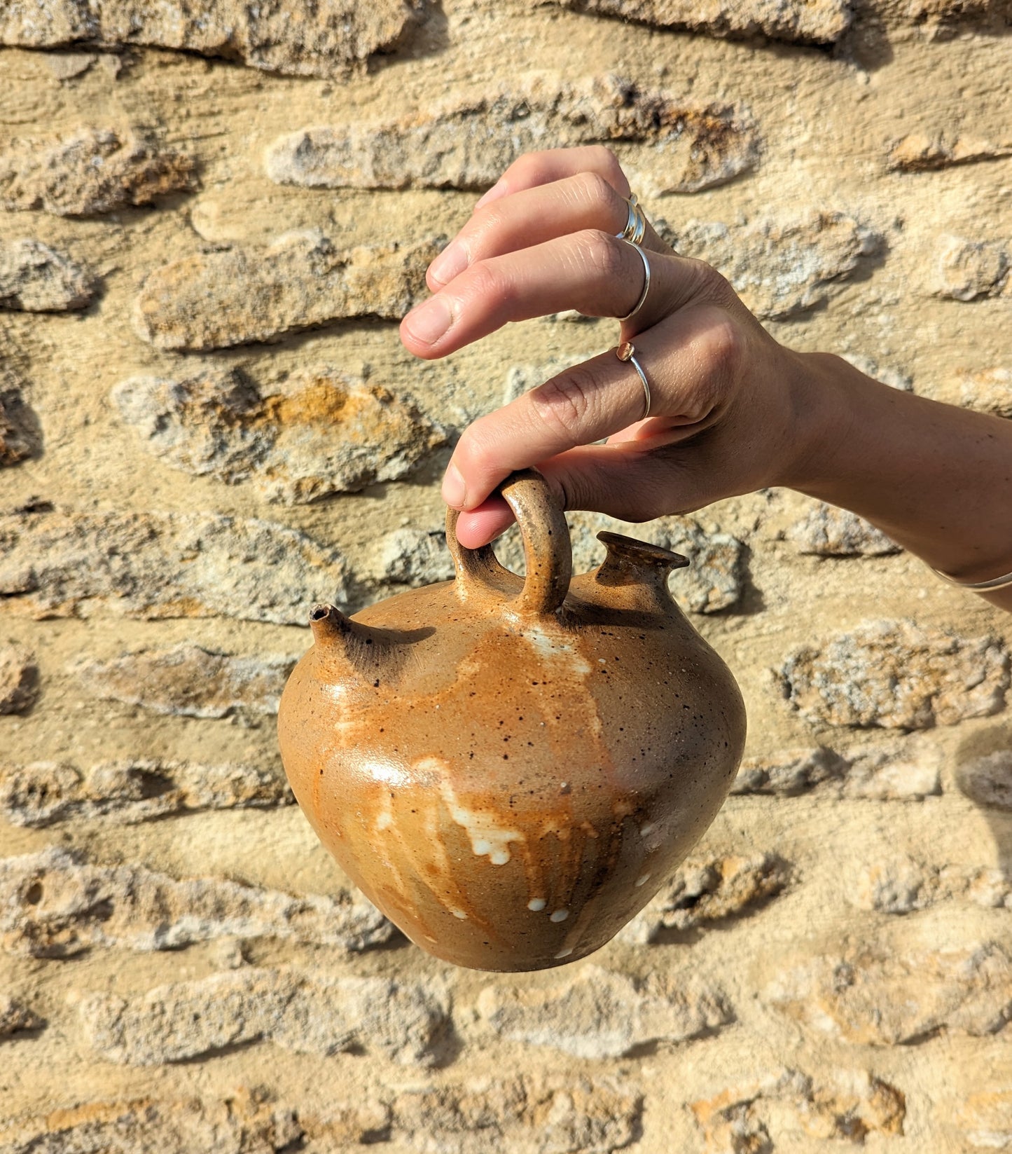 Ornamental Mid-Century French Stoneware Pot