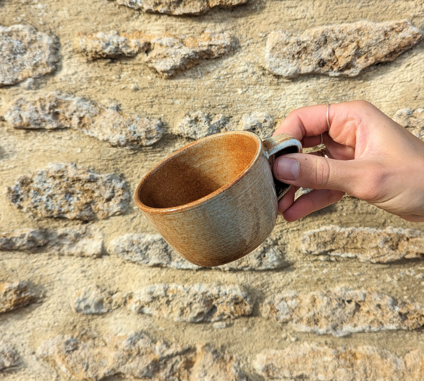 Pair of Ceramic Speckled Glaze Coffee Cups
