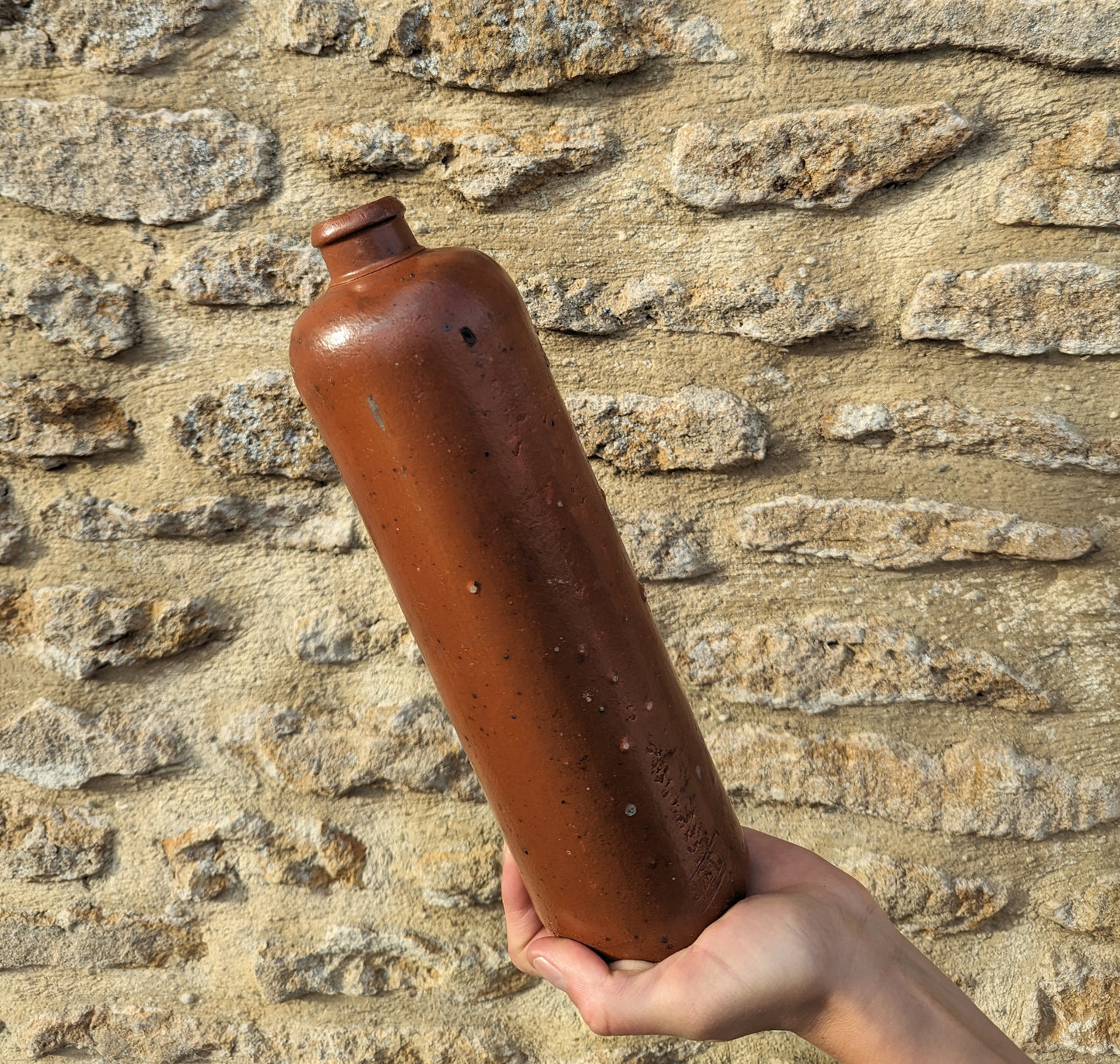 Tall Terracotta Bottle Vase