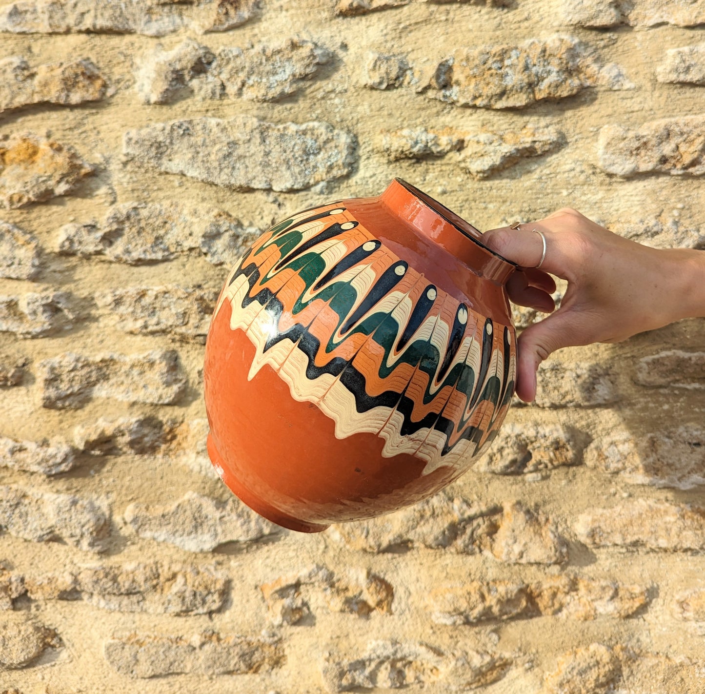 Traditional Romanian Horezu Glazed Vase