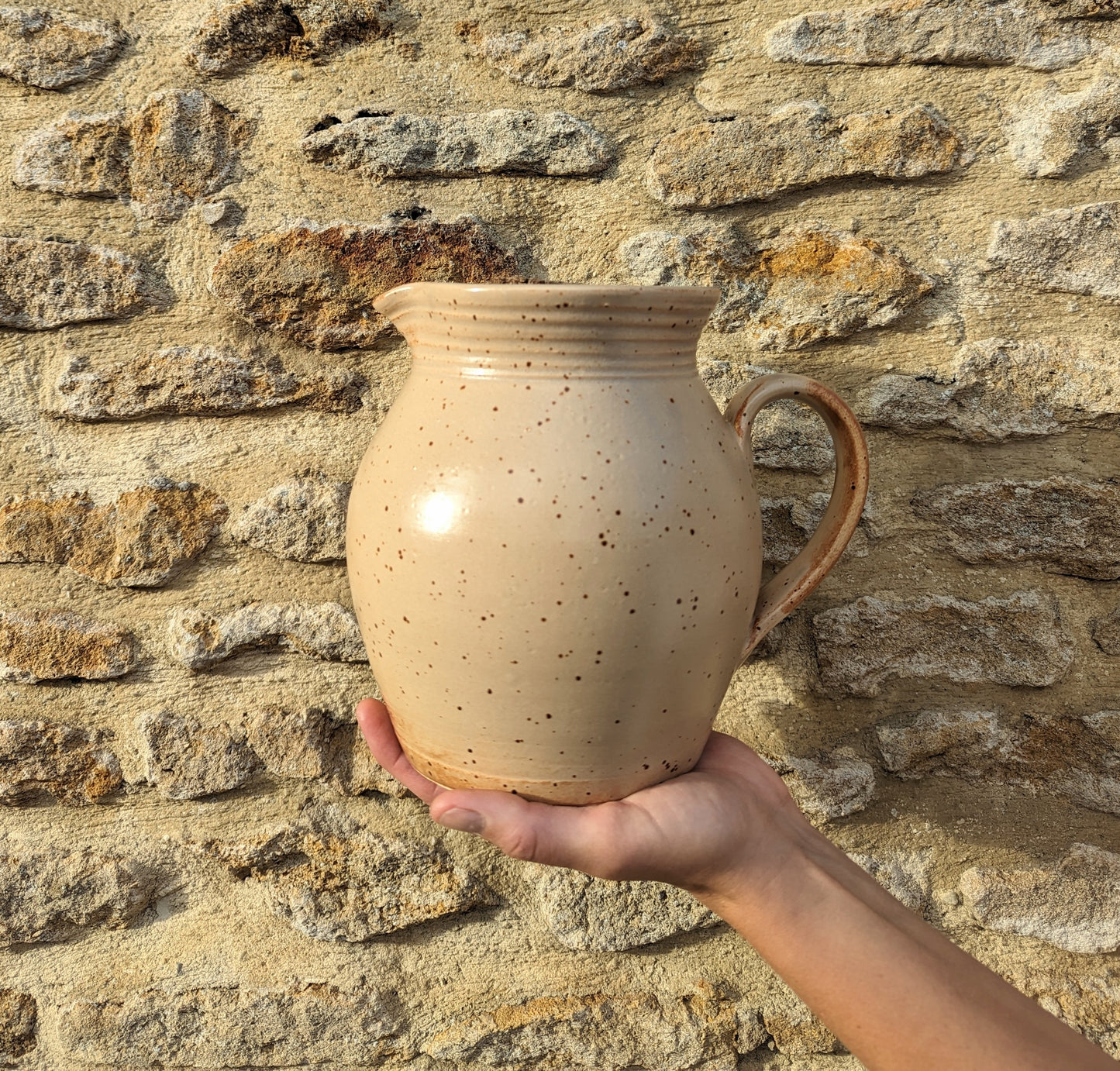 Speckled Wine or Water Jug With Cork