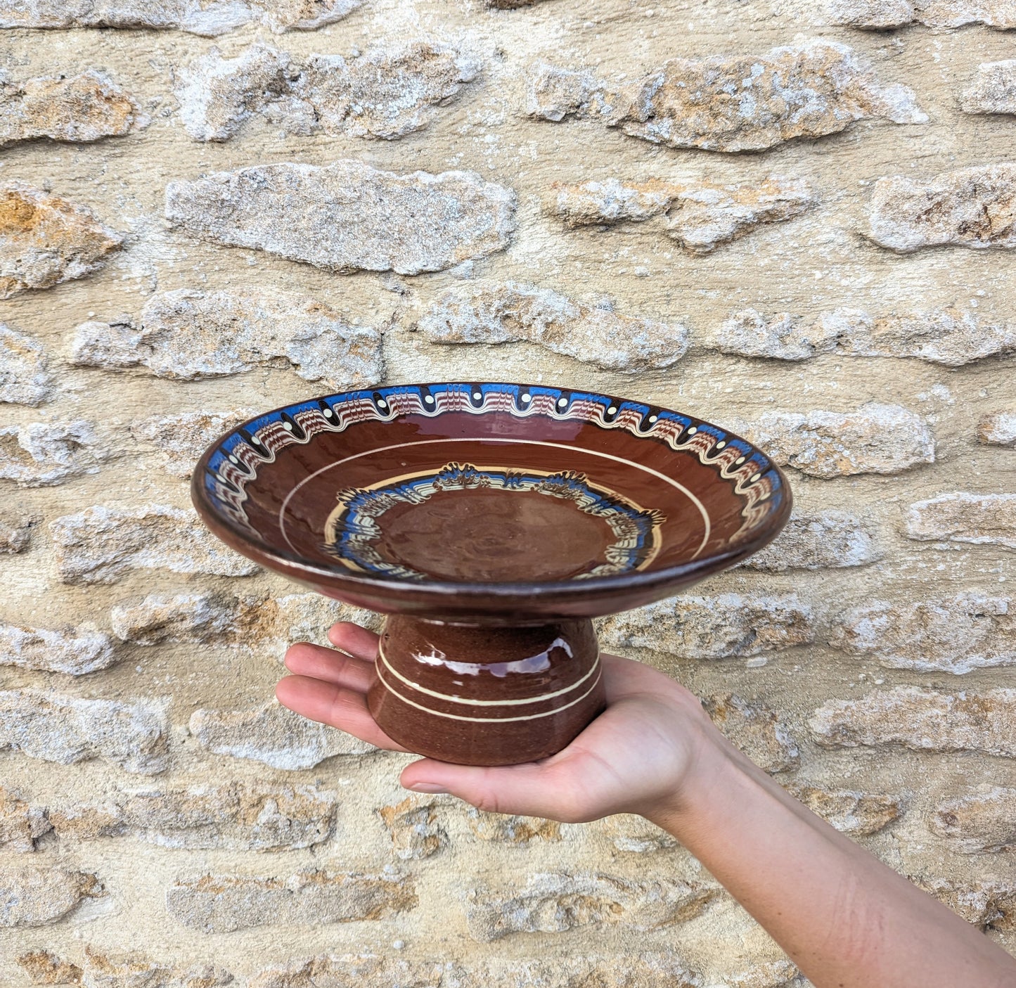 Dutch Frisian Salt Glazed Pedestal Bowl