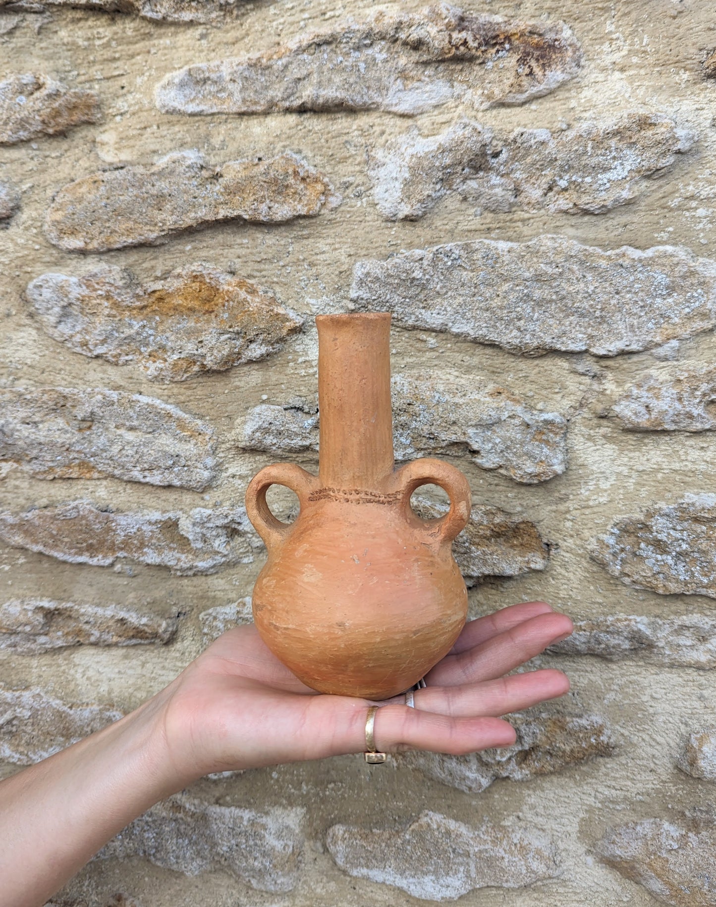Terracotta Tall Necked Bud Vase