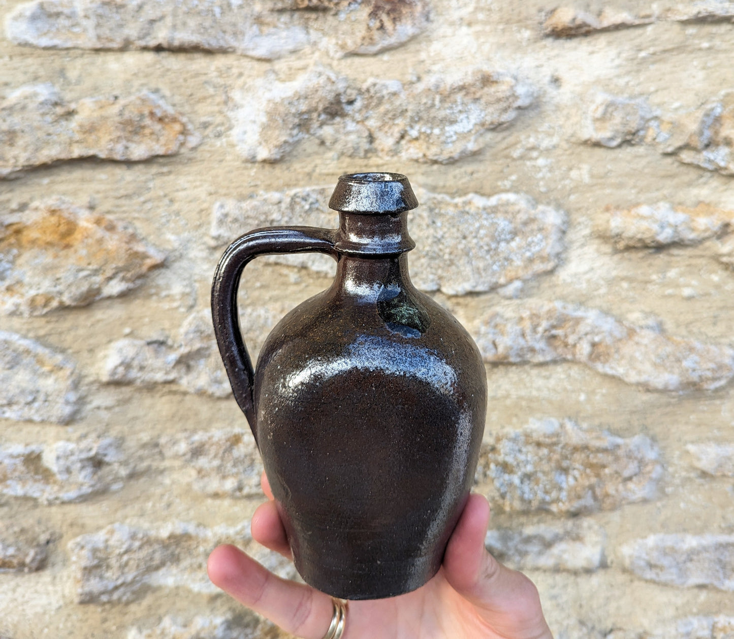 Plum Glazed Drip 19th Century Bud Vase