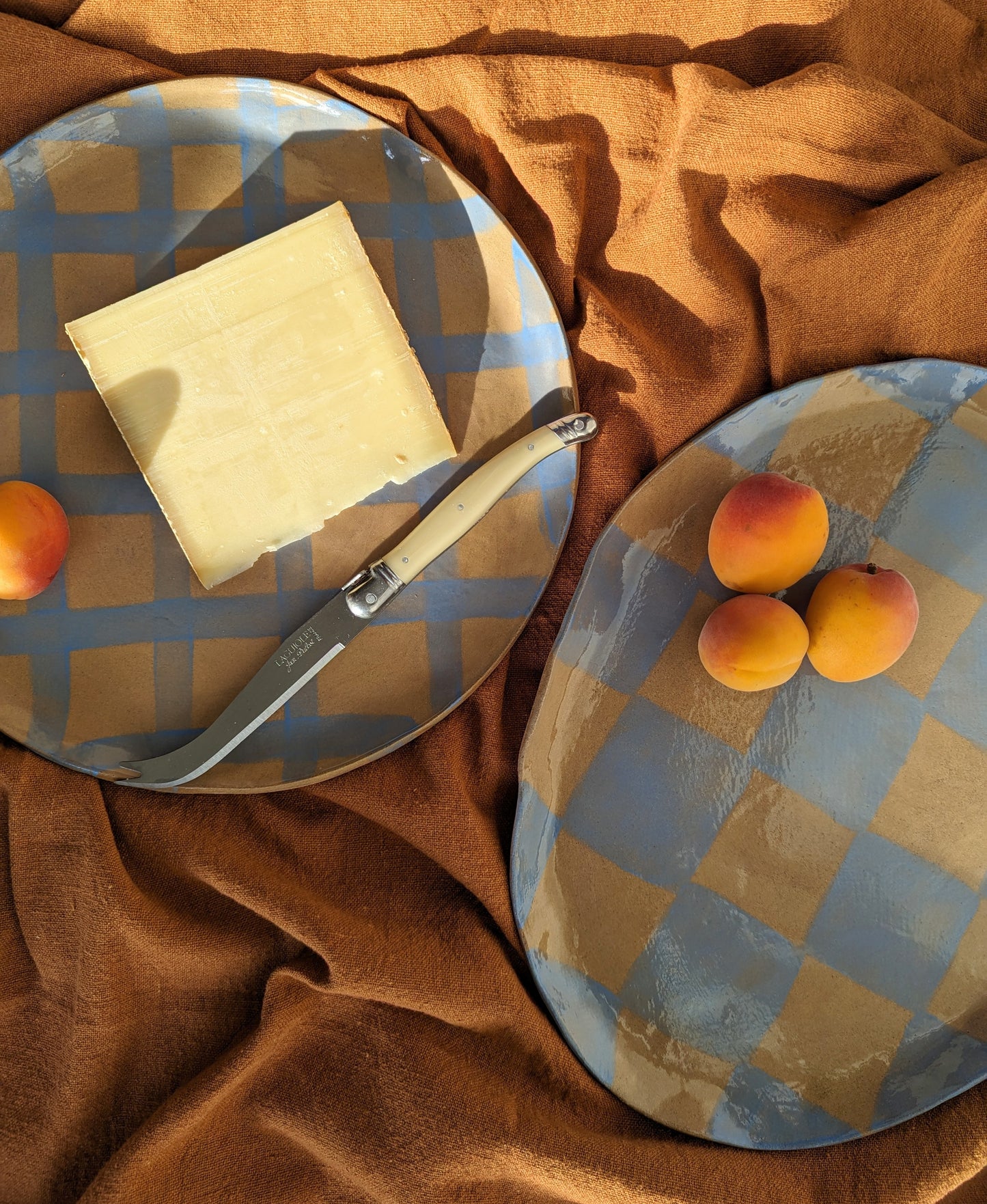 Baby Blue Gingham Serving Platter