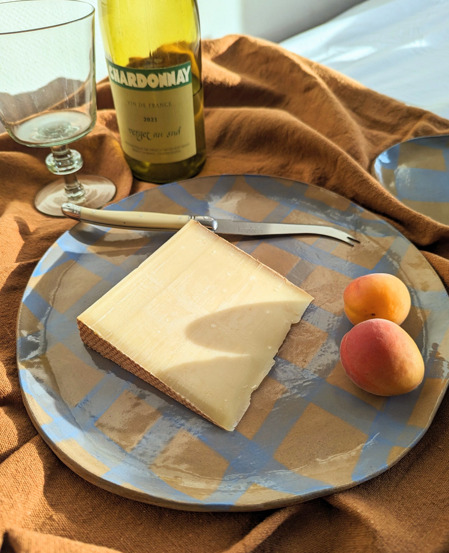 Baby Blue Gingham Serving Platter