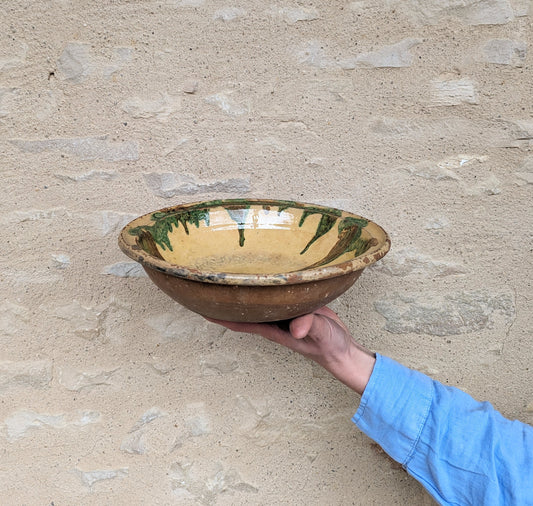 Green & Brown Swirl Glazed Bowl