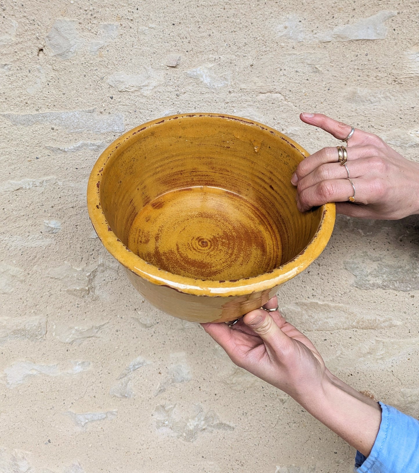 Mustard Glazed Serving Bowl