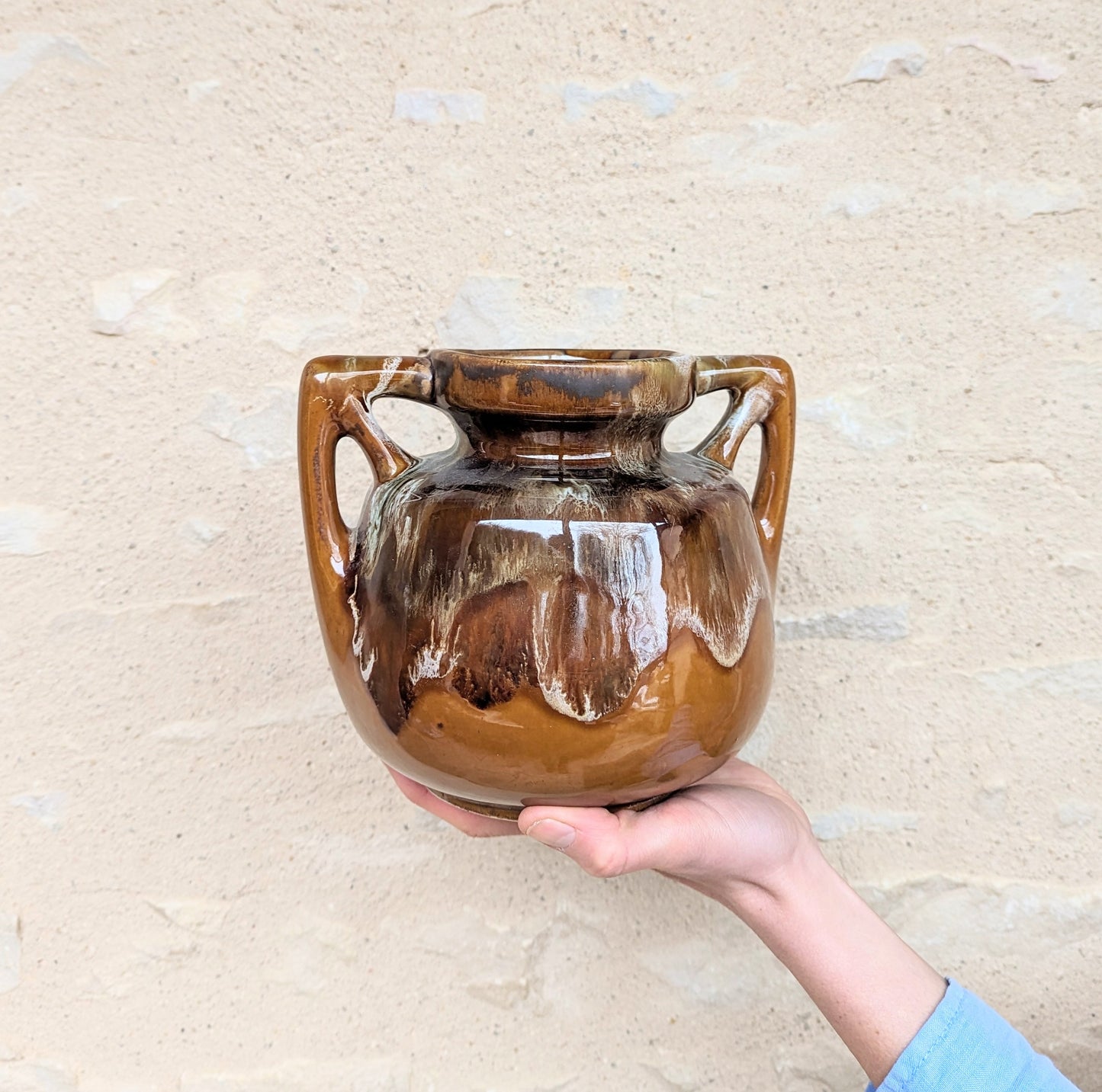 Swirl Drip Glaze Vase