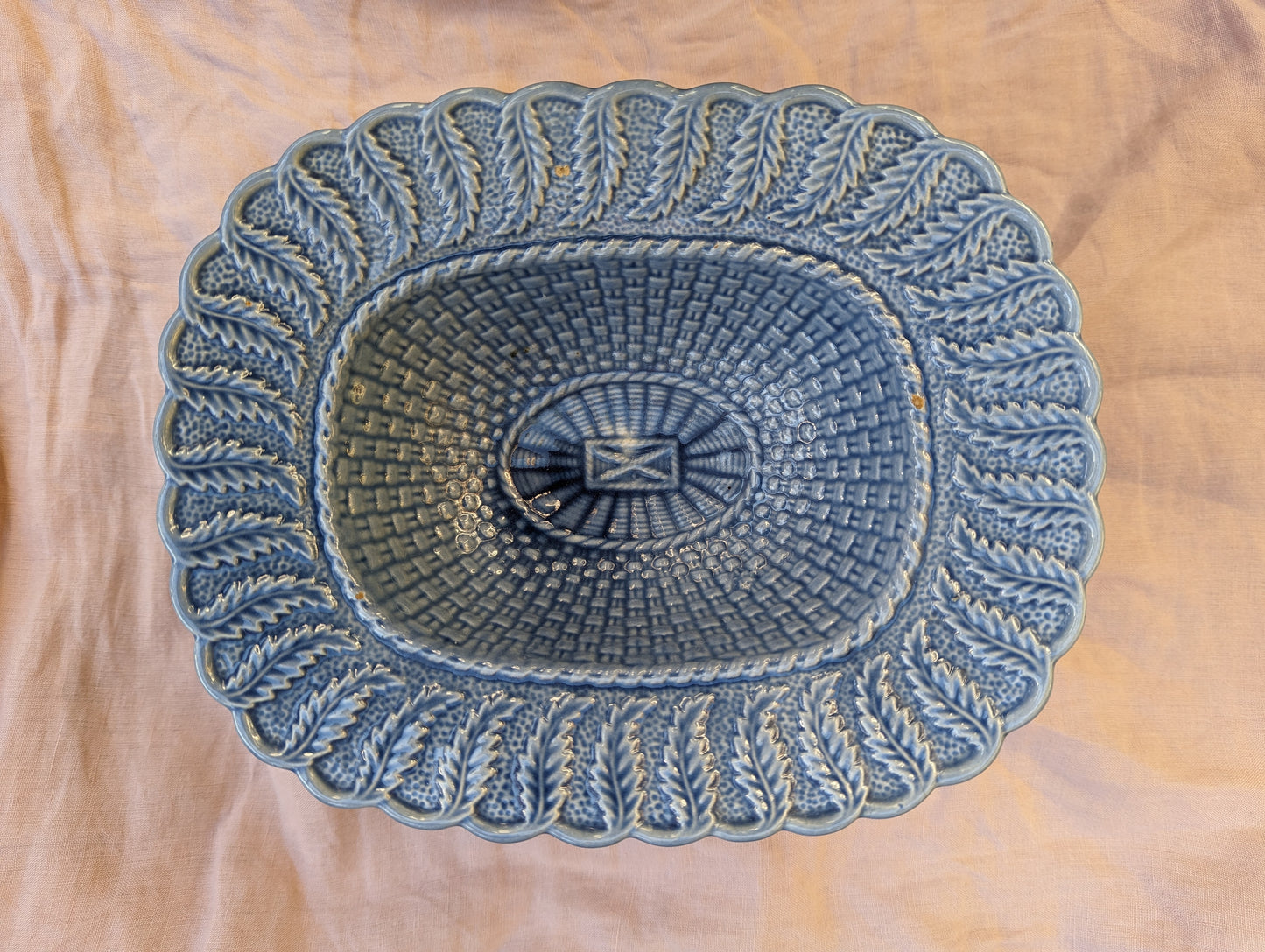 Blue Weave Ceramic Pedastal