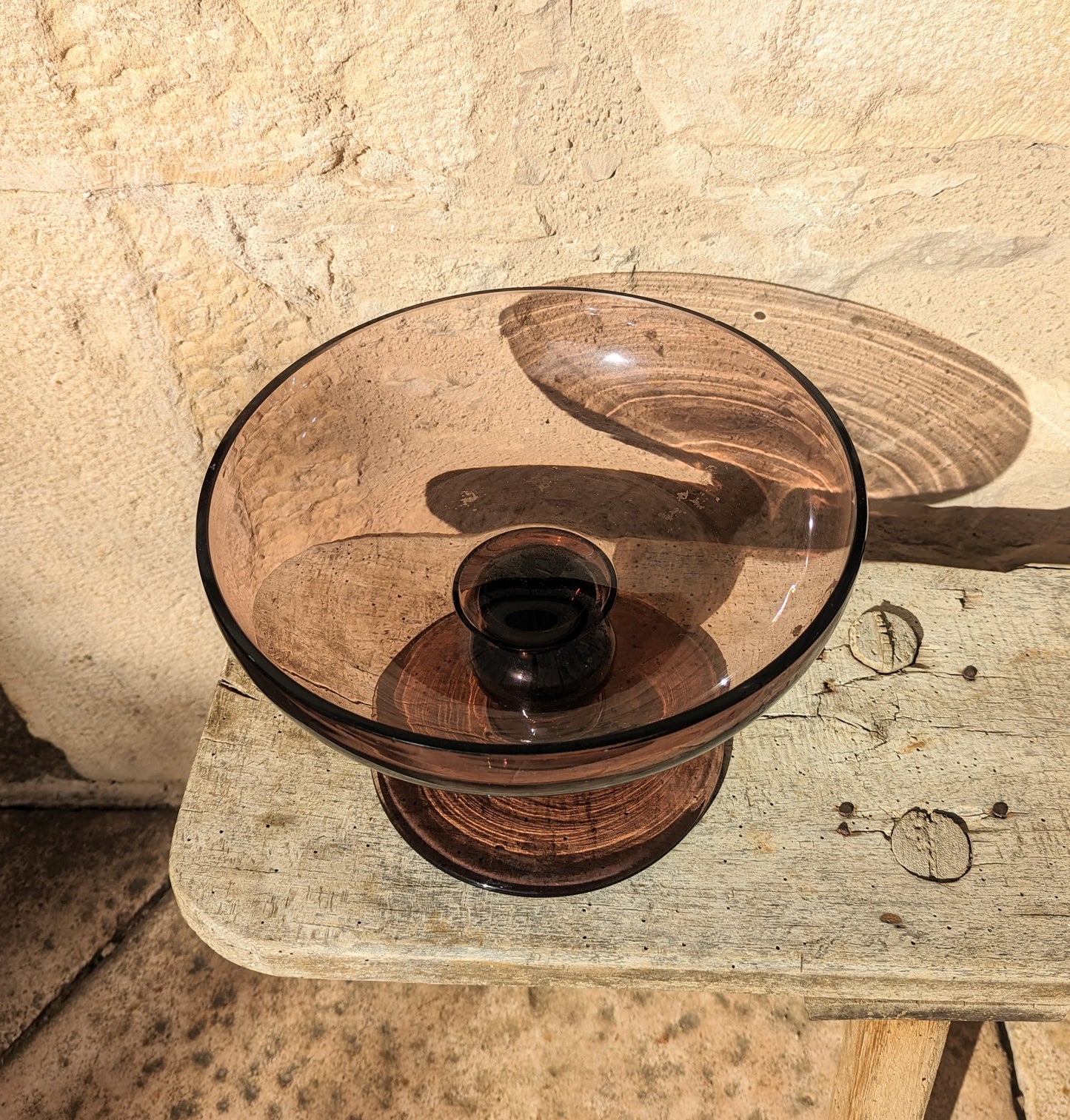 Large Burgundy Glass Pedastal