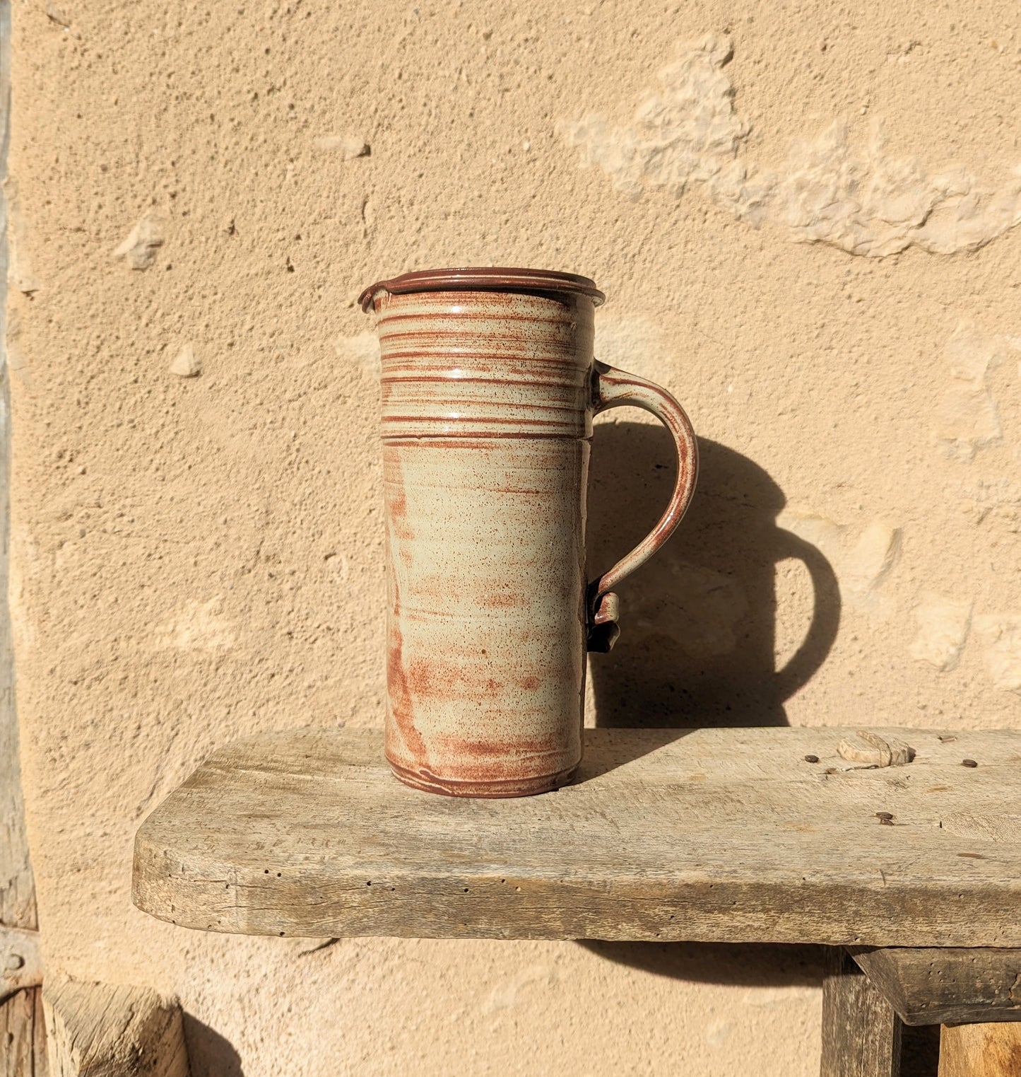 Terracotta & Cream Glazed Jug