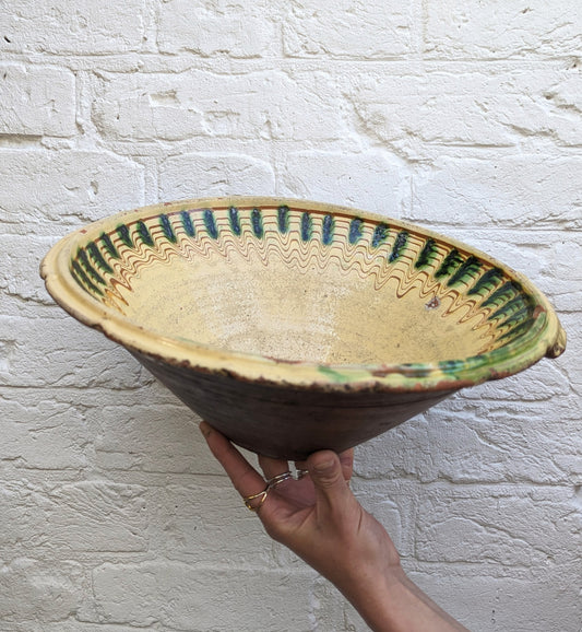 Large Terracotta Drip Glaze Bowl