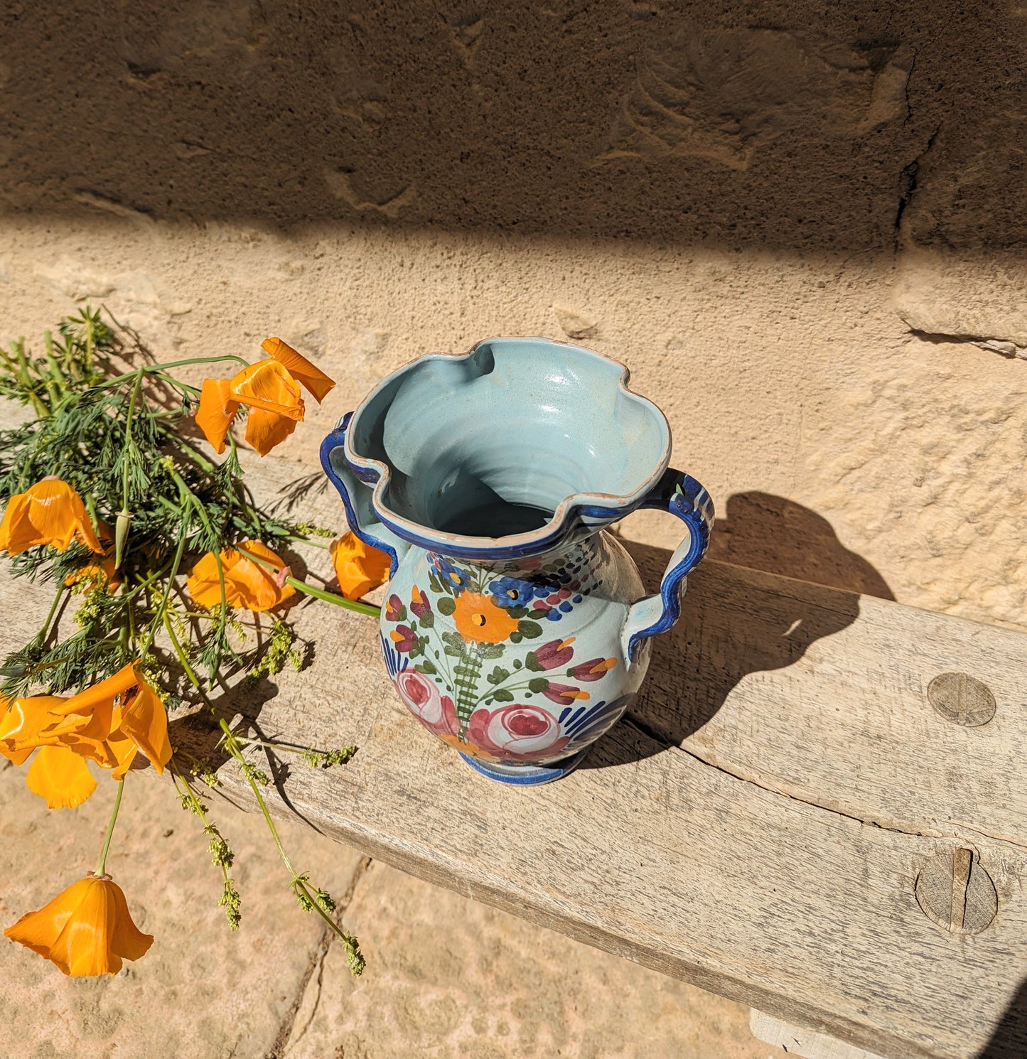 Hand Painted Wavy Edged Vase