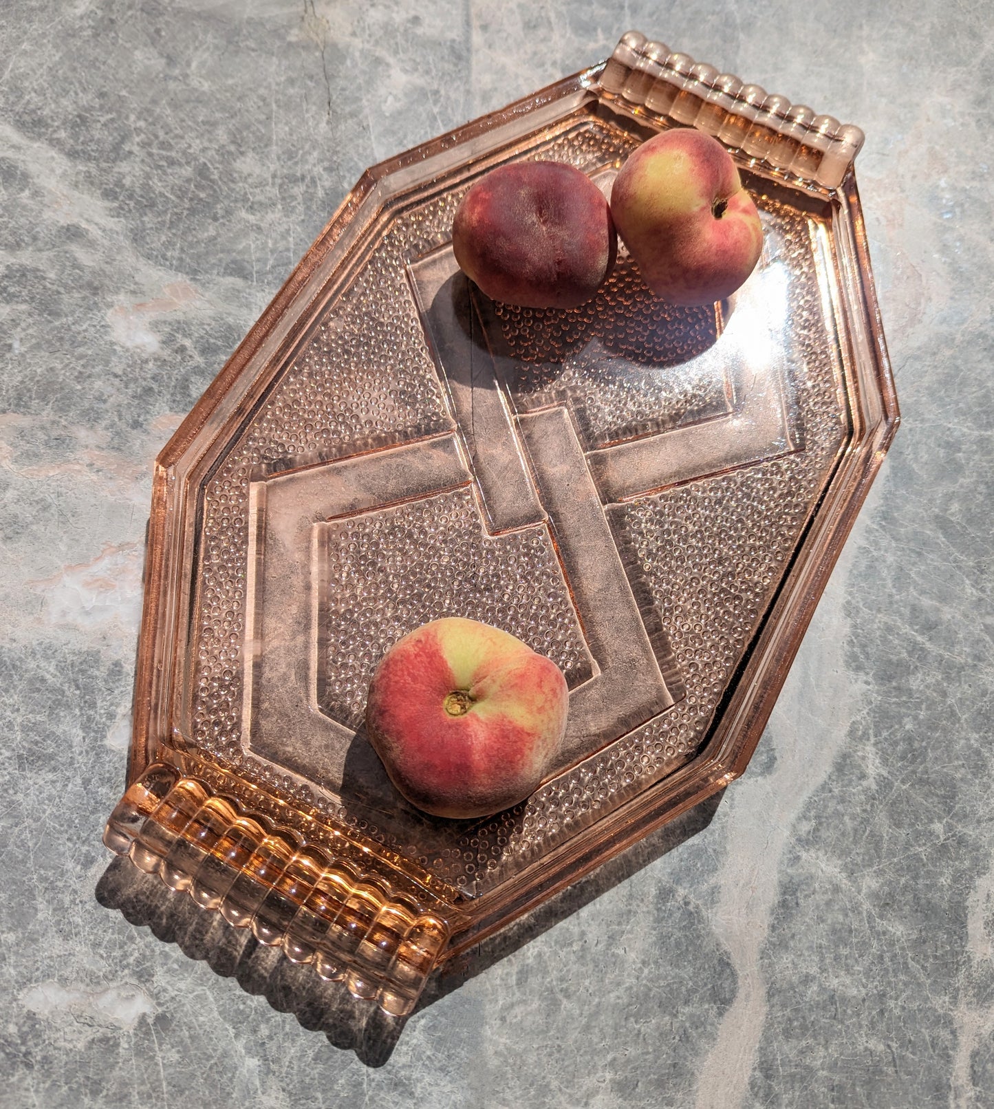 Vintage Pink Glass Tray
