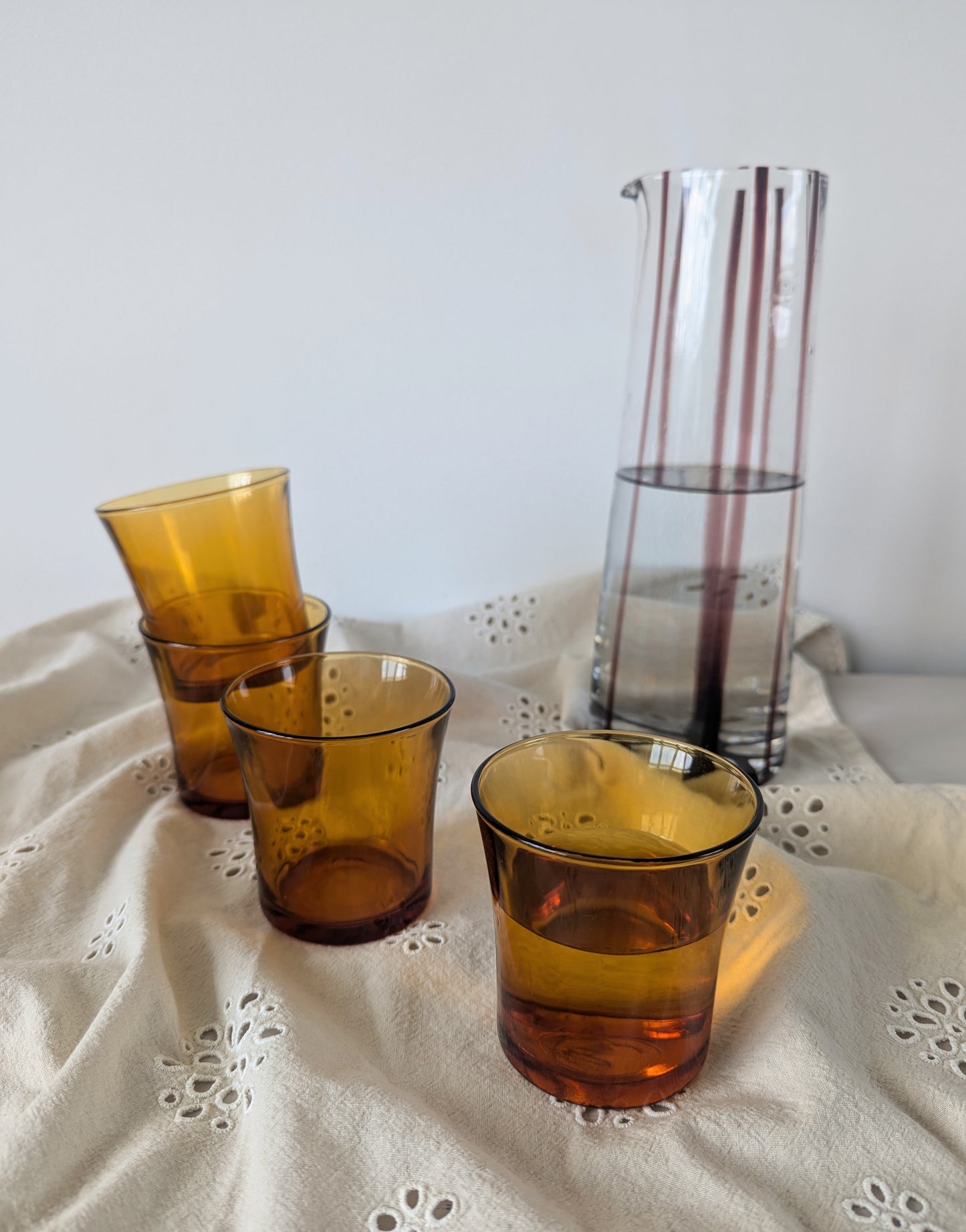 Set of Four Amber Glasses