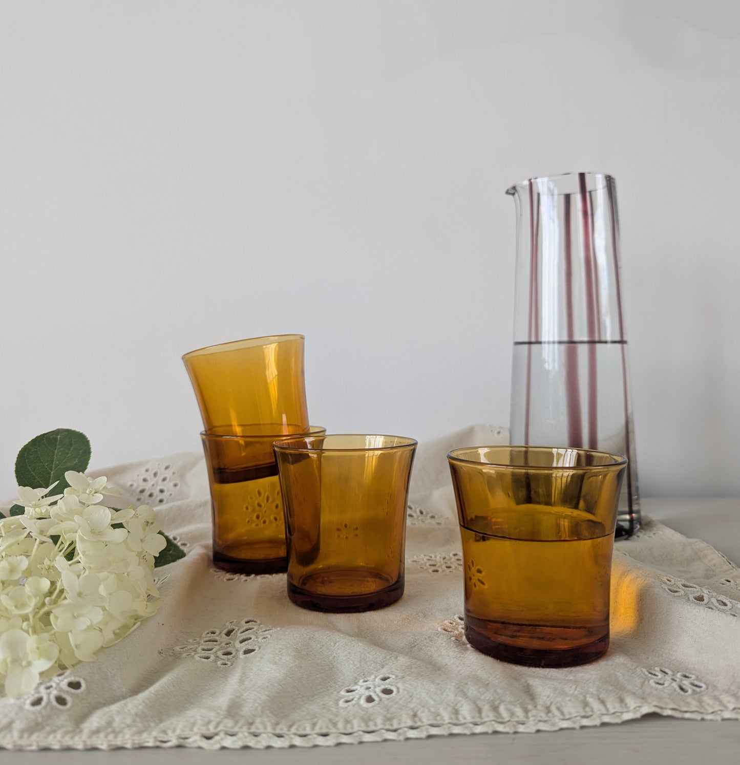 Set of Four Amber Glasses