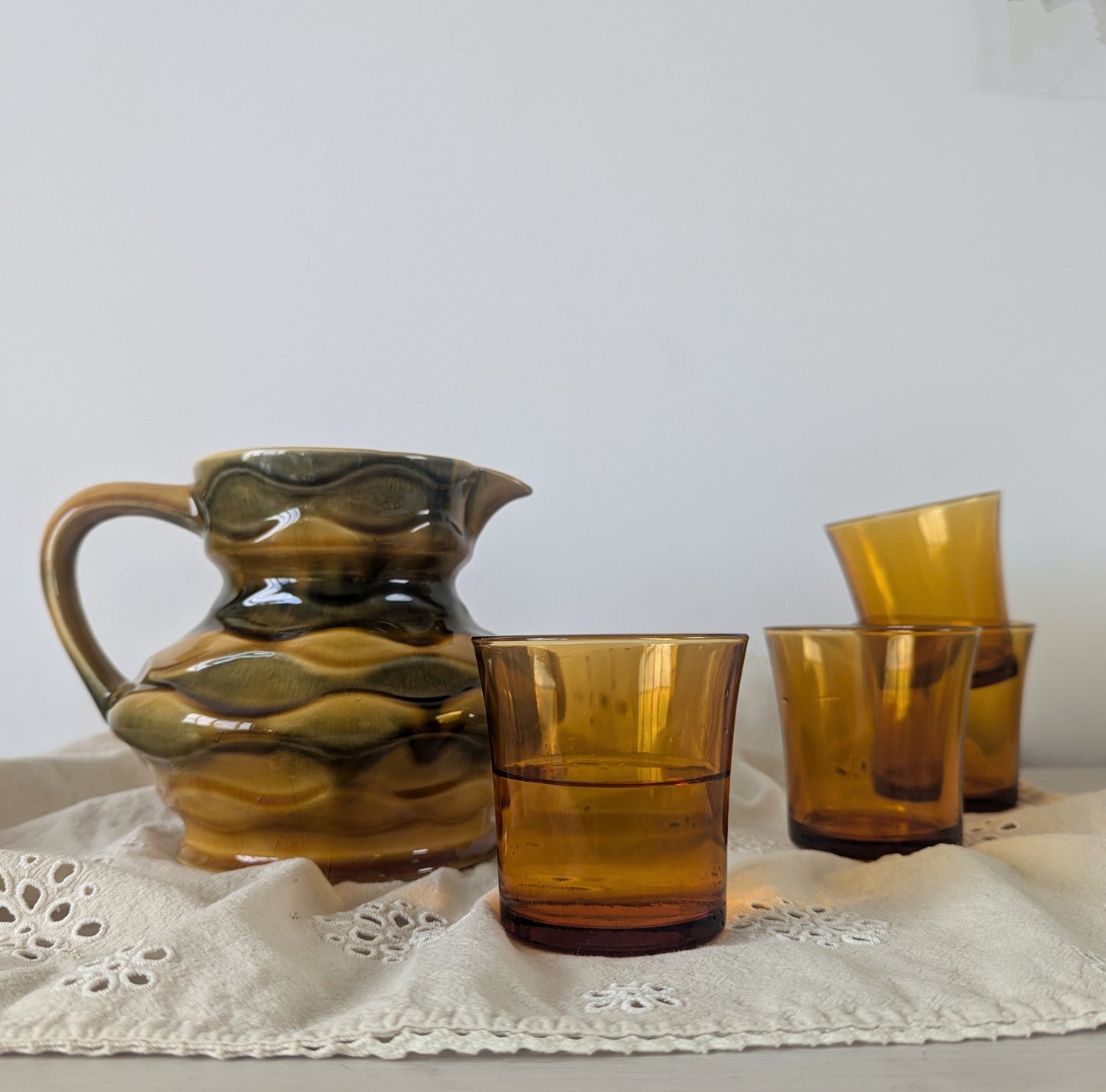 Set of Four Amber Glasses