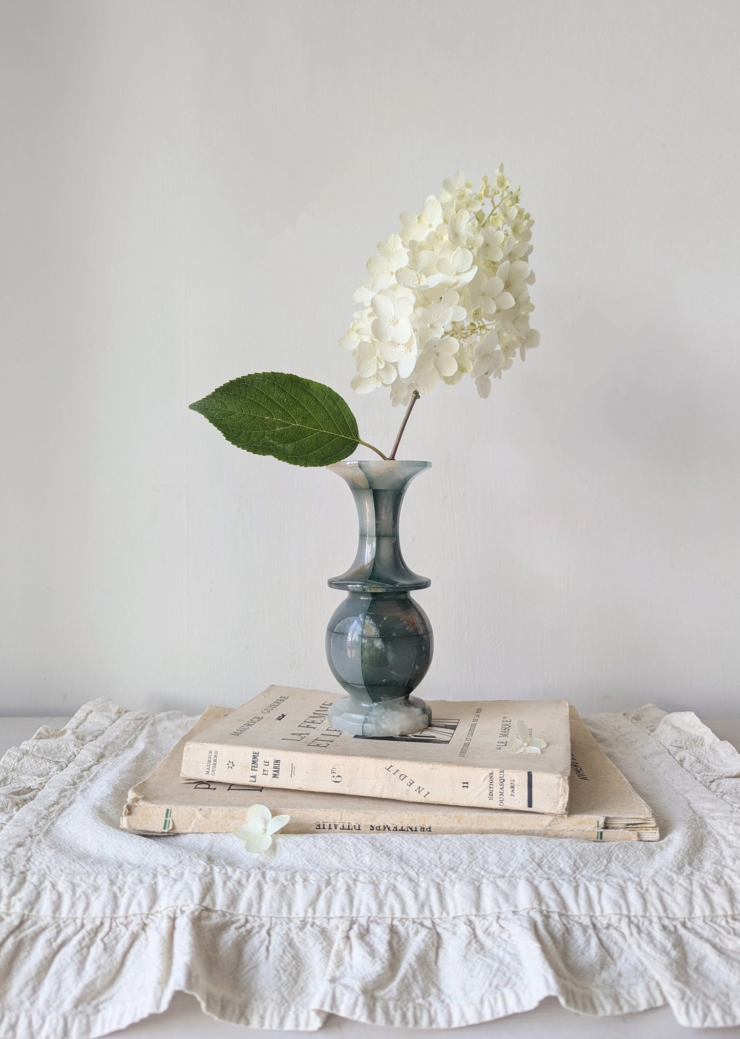 Green Checkerboard Onyx Bud Vase