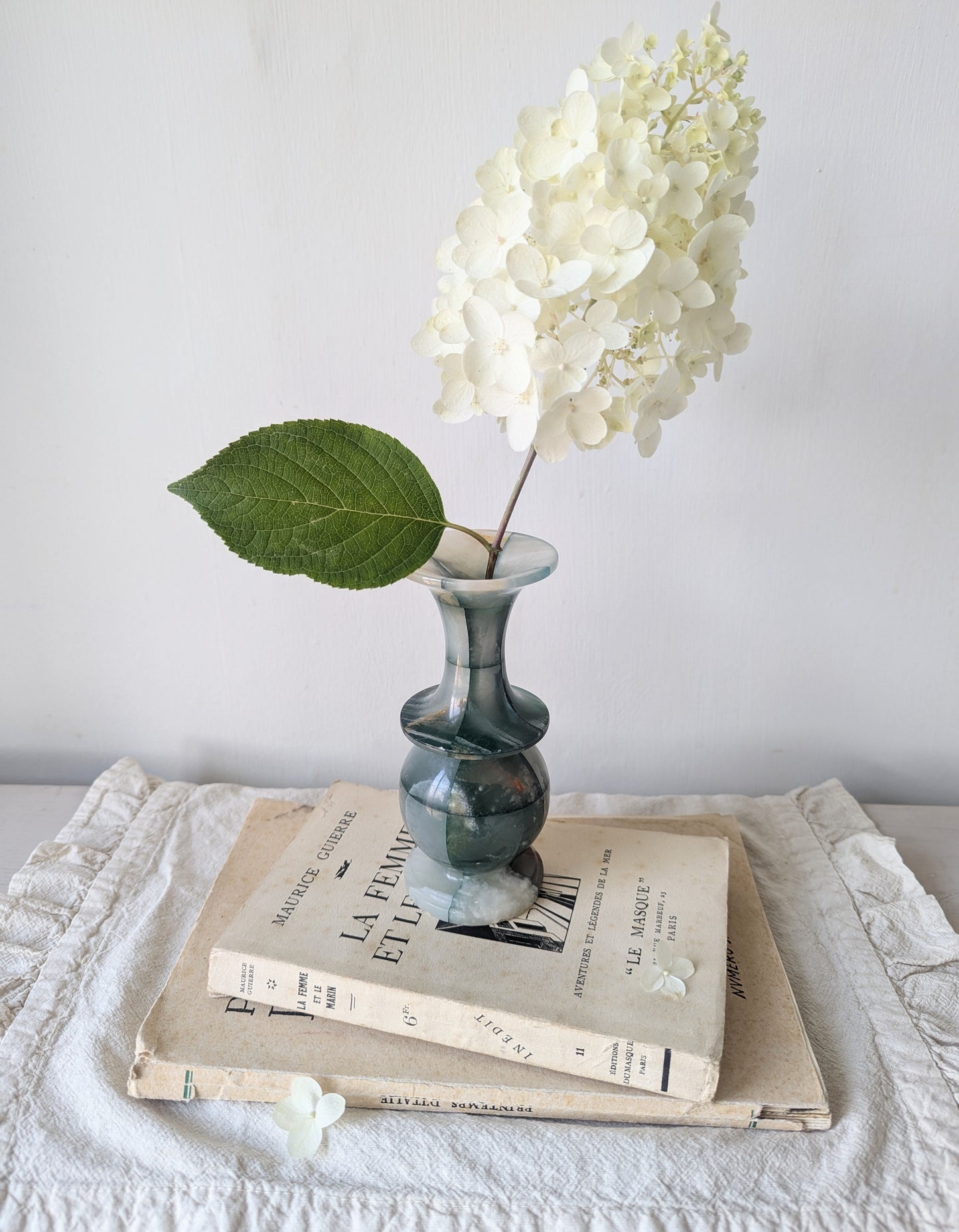 Green Checkerboard Onyx Bud Vase